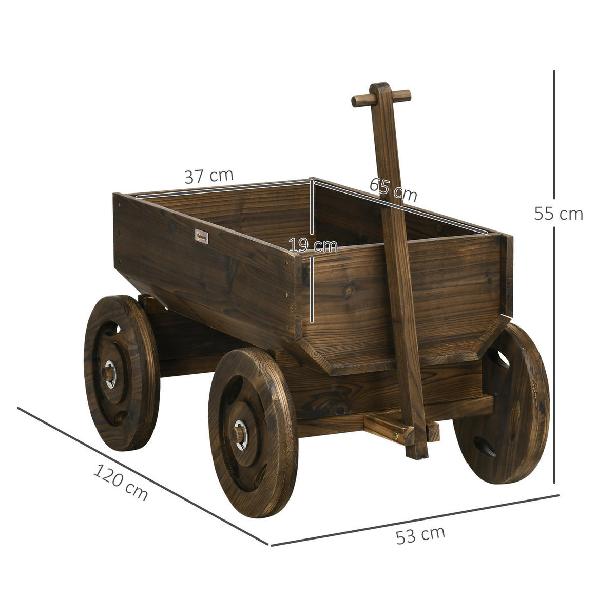 Outsunny Blumenwagen grau B/H/L: ca. 53x55x120 cm Blumenwagen - grau (120,00/53,00/55,00cm) - Outsunny