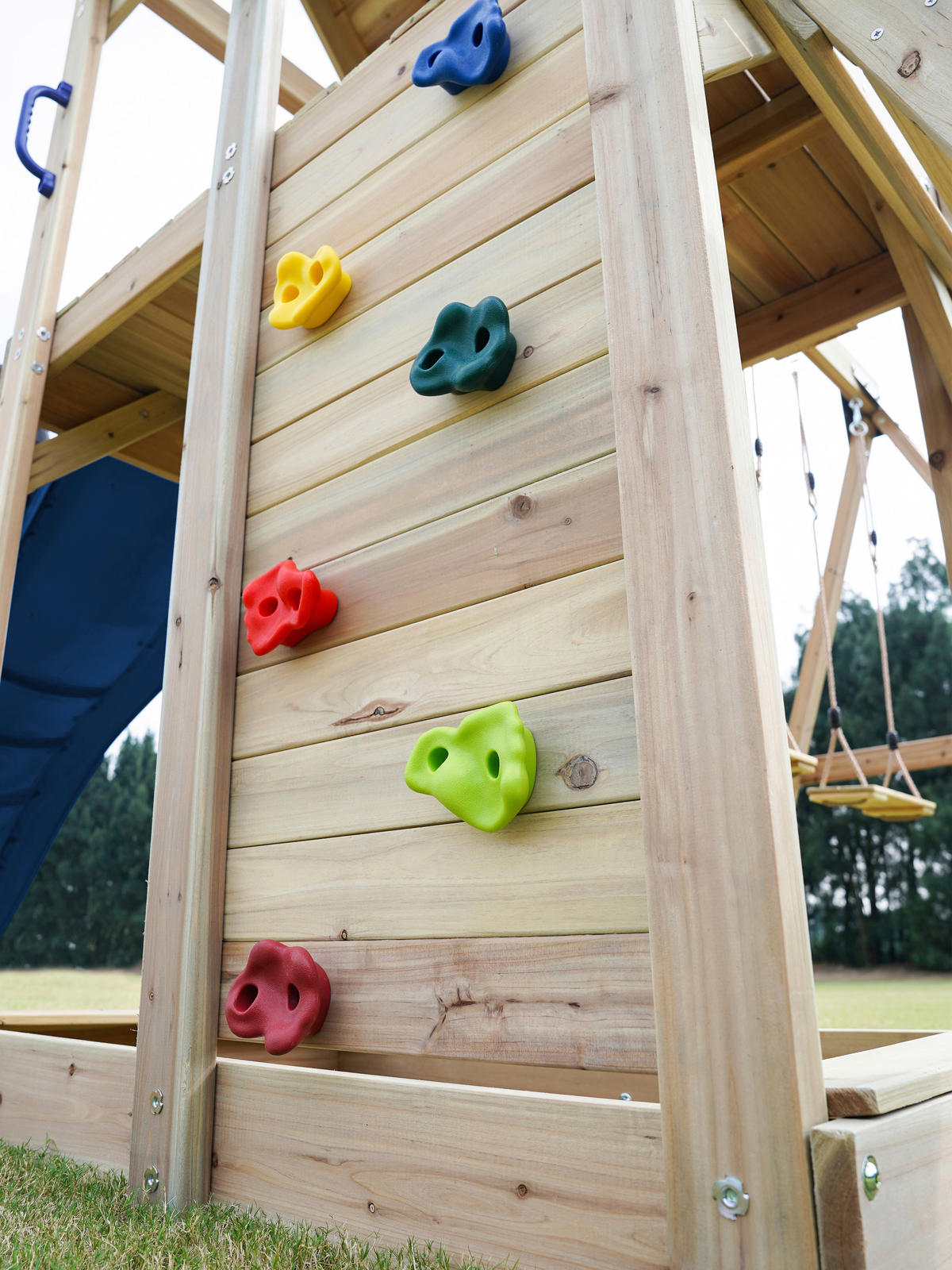 AXI Spielturm Moos blau B/H/L: ca. 342x267x375 cm Moos - braun/blau (375,00/342,00/267,00cm) - AXI