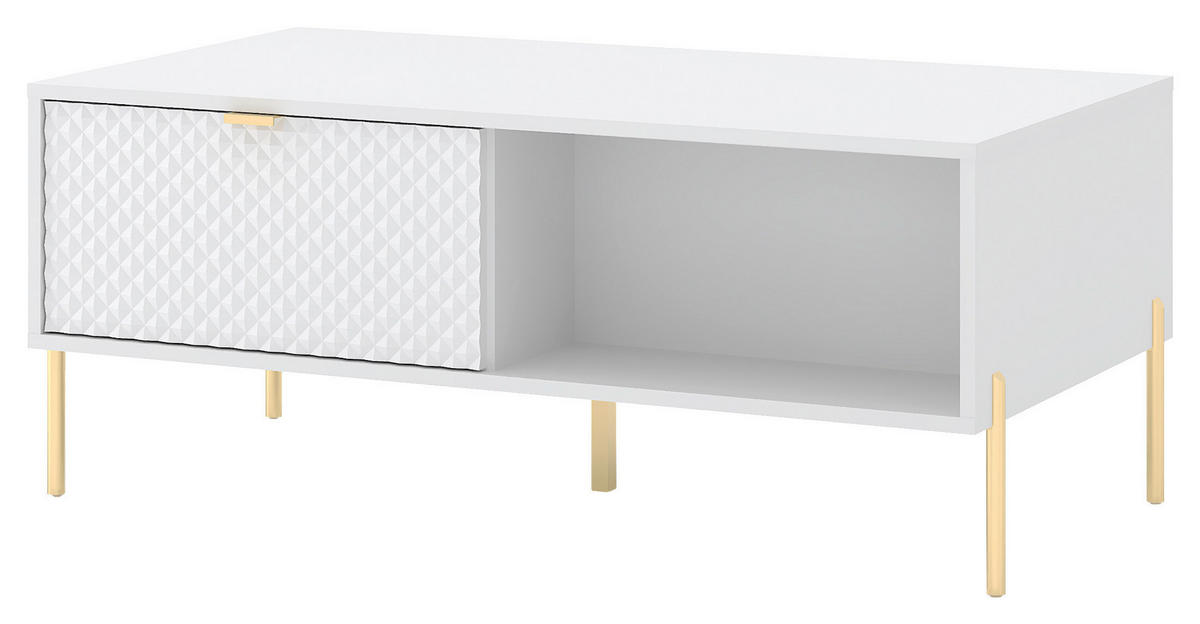 Couchtisch COUCHTISCH DIAMOND DI5 LED weiß B/H/T: ca. 104x57x42 cm COUCHTISCH DIAMOND DI5 LED - weiß (104,00/57,00/42,00cm) - WIPMEB