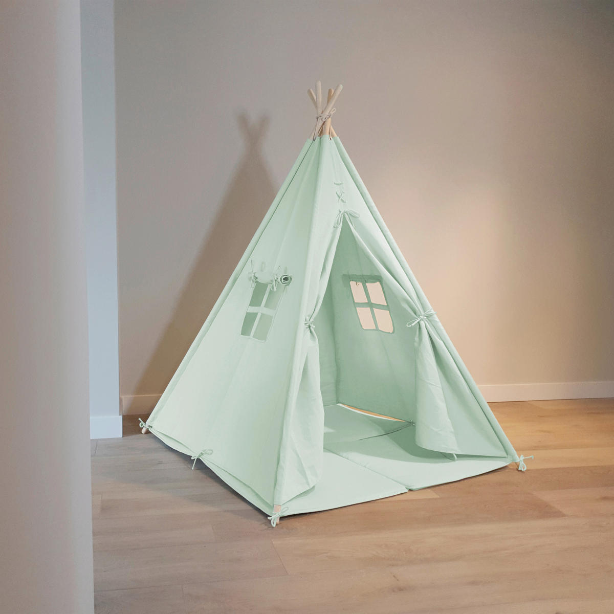 Sunny Kinder Tipi-Zelt Alba B/H/L: ca. 120x160x120 cm Alba - hellgrün (120,00/120,00/160,00cm) - Sunny