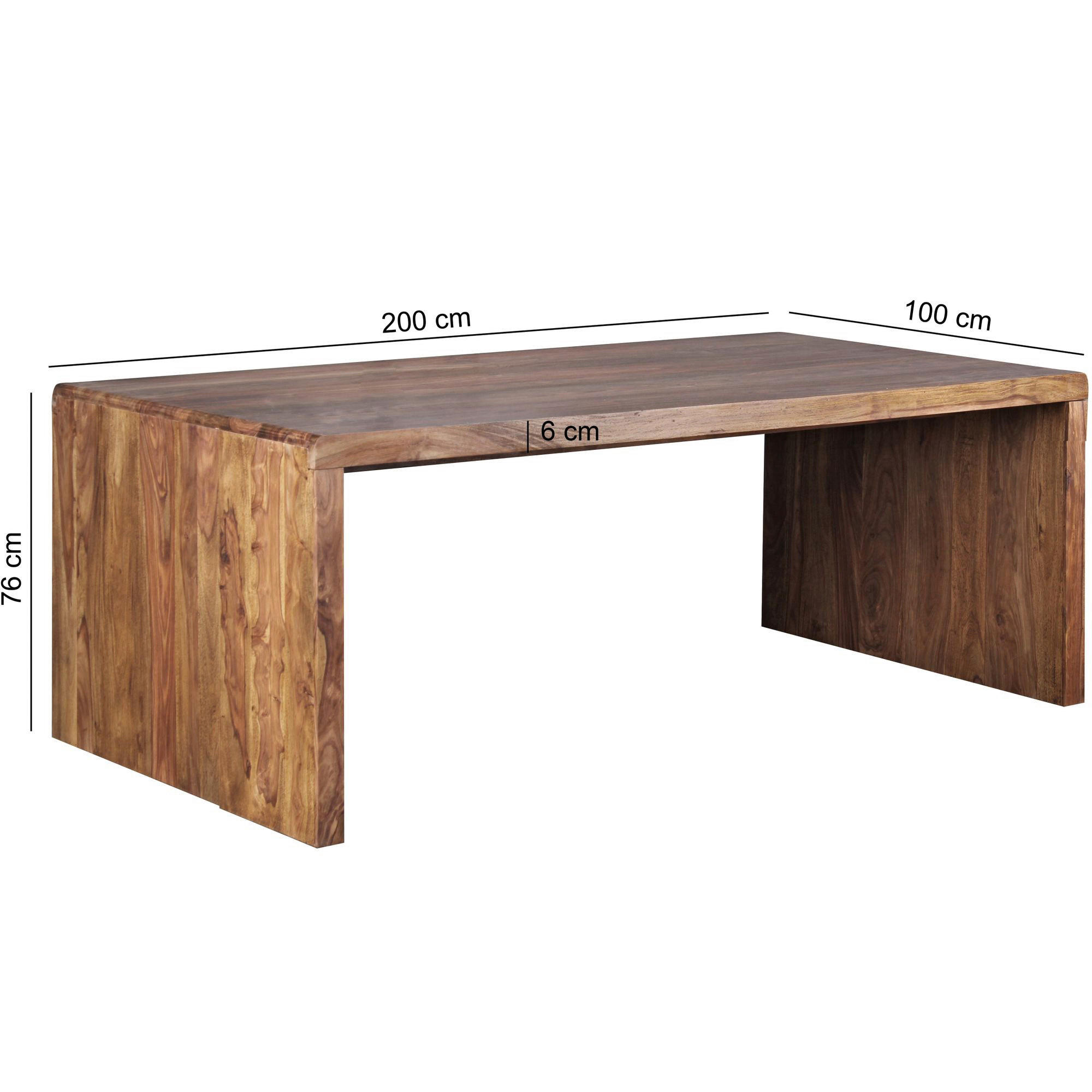 Schreibtisch natur B/H/T: ca. 200x76x100 cm Schreibtisch - natur (200,00/76,00/100,00cm) - Wohnling