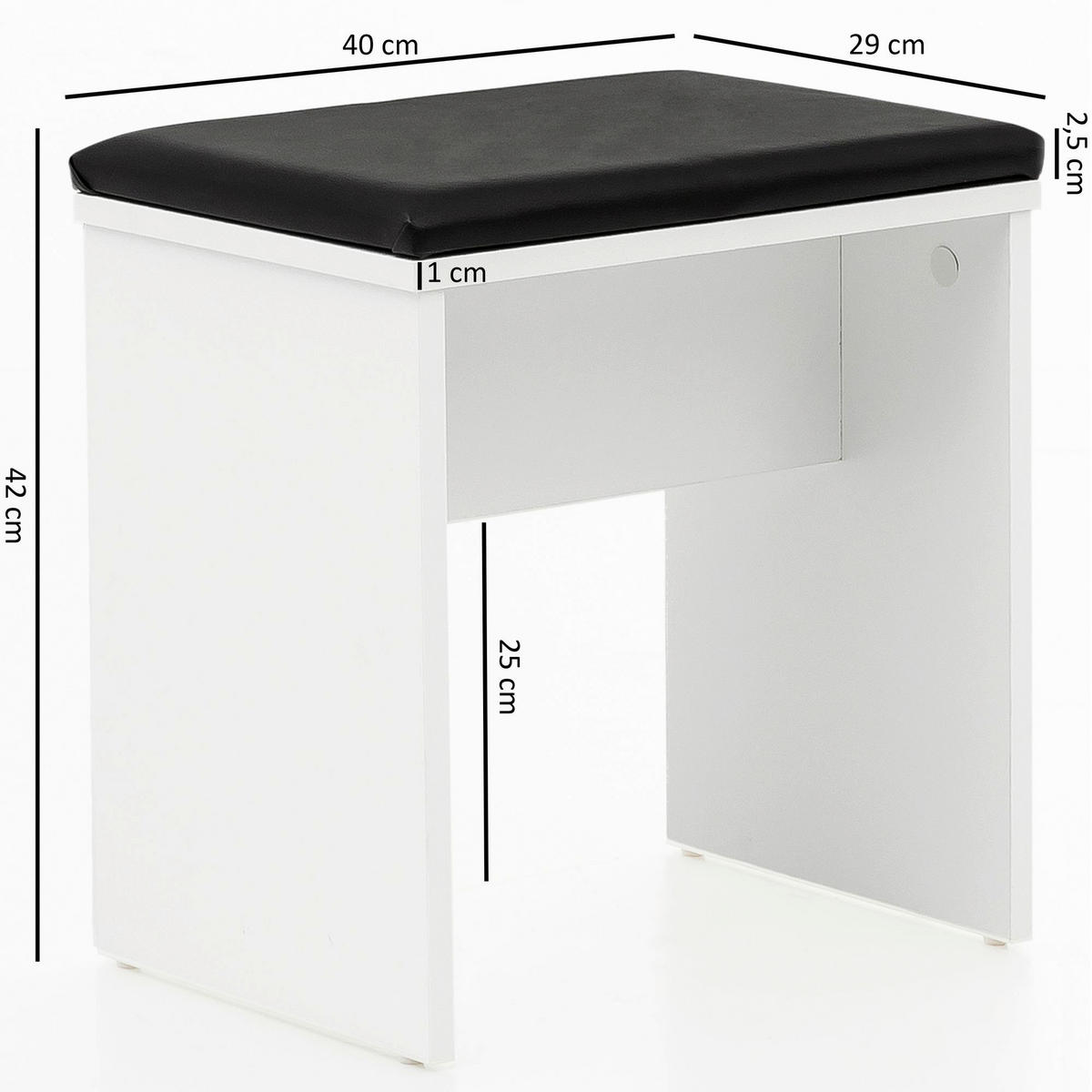 Schminktisch weiß B/H/T: ca. 60x81x40 cm Schminktisch - weiß (60,00/81,00/40,00cm) - Wohnling