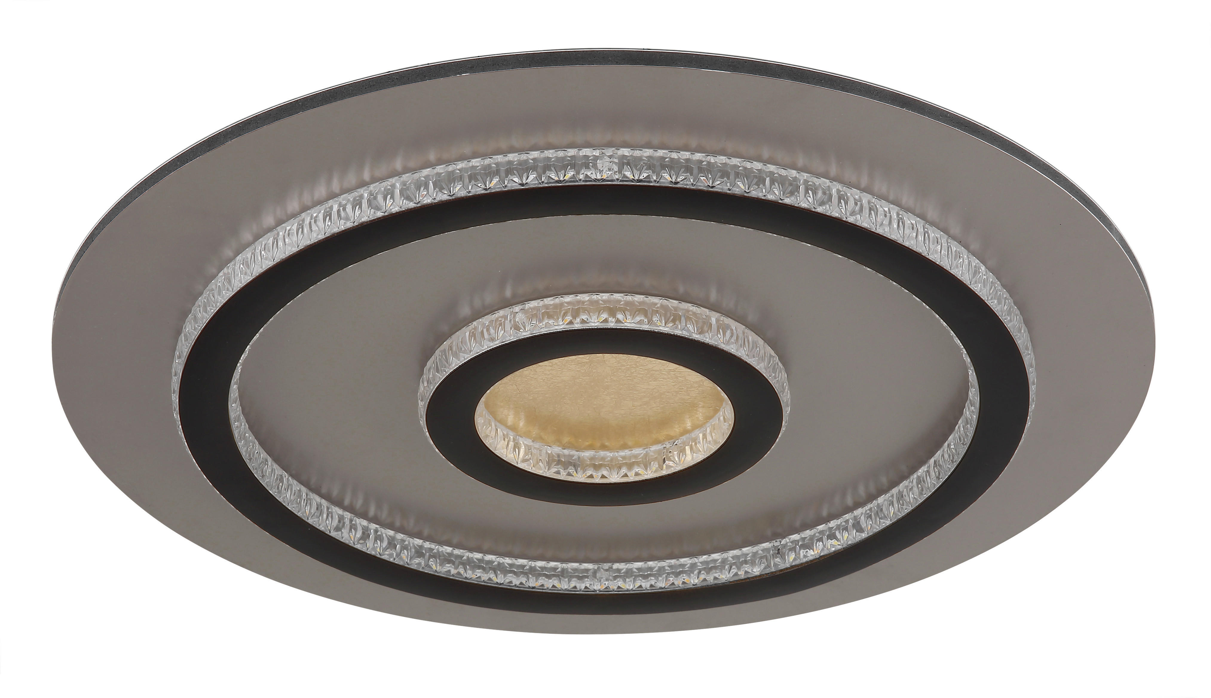 GLOBO LED-Deckenleuchte mattschwarz klar gold Kunststoff Metall H/D: ca. 5,5x45 cm 1 Brennstellen JAYDEN - gold/klar (45,00/5,50cm) - GLOBO
