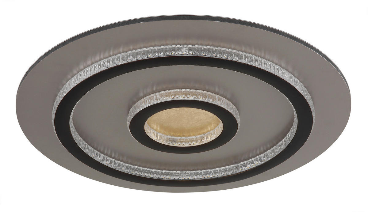 GLOBO LED-Deckenleuchte mattschwarz klar gold Kunststoff Metall H/D: ca. 5,5x45 cm 1 Brennstellen JAYDEN - gold/klar (45,00/5,50cm) - GLOBO