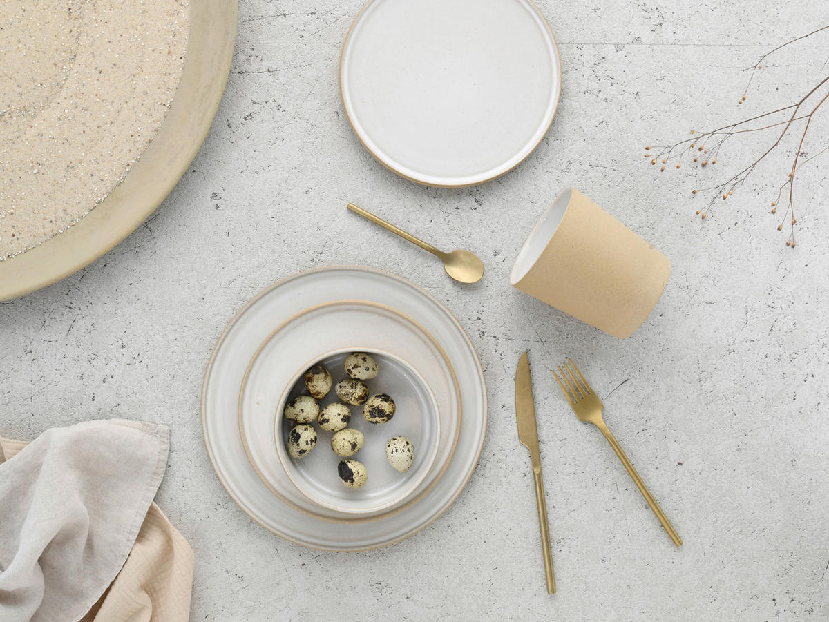 CreaTable Kombiservice Futuro weiß Steinzeug 16 tlg. Futuro - sand/weiß - CreaTable