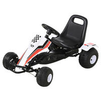 HOMCOM Kinder-Go-Kart weiß B/H/L: ca. 66x57x104 cm Kinder_Go-Kart - weiß/schwarz (104,00/66,00/57,00cm) - HOMCOM