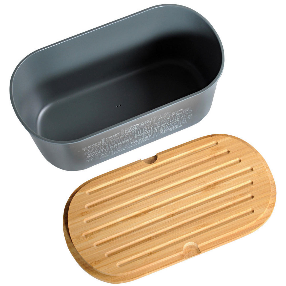 Kesper Brotbox grau Kunststoff B/H/L: ca. 20x14,5x34 cm Brotbox - natur/grau (34,00/20,00/14,50cm) - Kesper