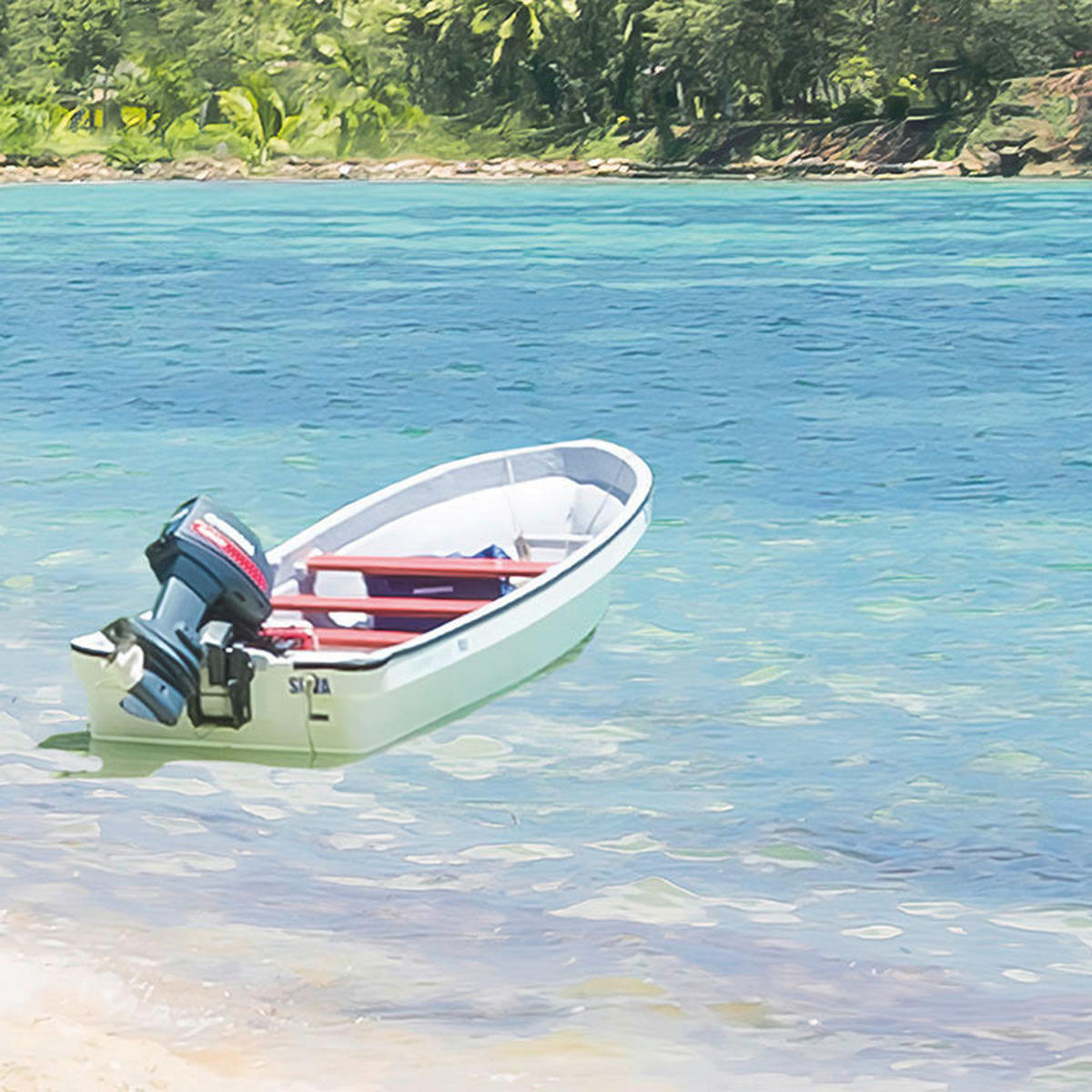 Komar Fototapete Fiji Dreams Boat B/L: ca. 450x280 cm Fiji Dreams Boat - (450,00/280,00cm) - Komar