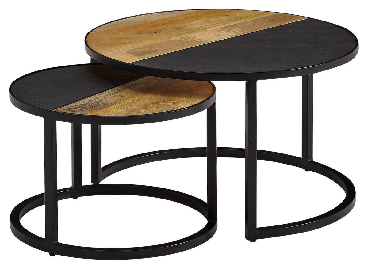 Couchtisch 2er-Set. schwarz B/H/T: ca. 60x36x60 cm 2er-Set. - schwarz (60,00/36,00/60,00cm) - Wohnling