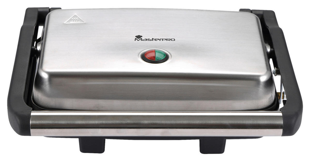 MASTERPRO Kontaktgrill BGMP-9008 silber Kunststoff Edelstahl B/H/T: ca. 35x13x30,5 cm Foodies BGMP-9008 - schwarz/silber (35,00/13,00/30,50cm) - MASTERPRO