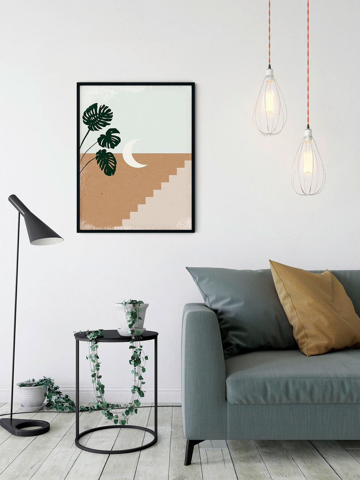 Komar Poster Silence Crescent Moon Pflanzen B/L: ca. 50x70 cm Silence Crescent Moon - (50,00/70,00cm) - Komar