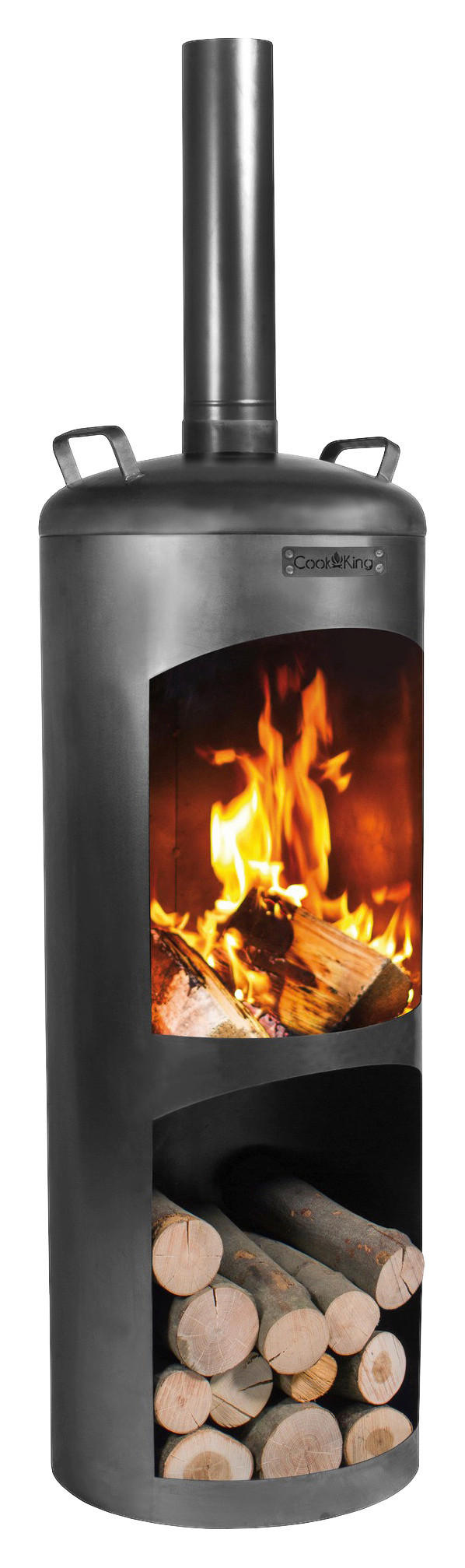 CookKing Gartenofen Faro schwarz Stahl B/H/T: ca. 40x158x40 cm Faro - schwarz (40,00/158,00/40,00cm) - CookKing