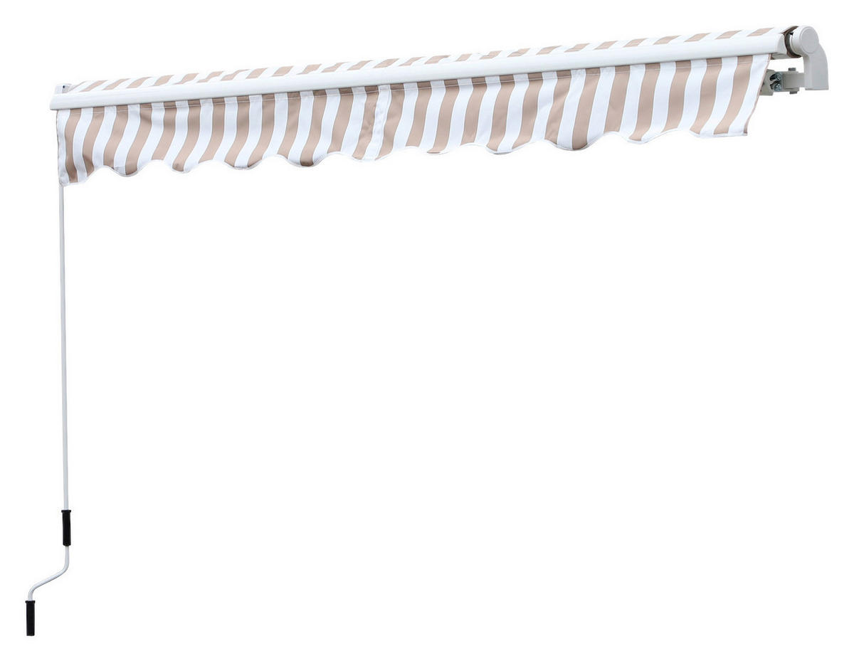 Outsunny Markise beige Markise - beige/weiß - Outsunny