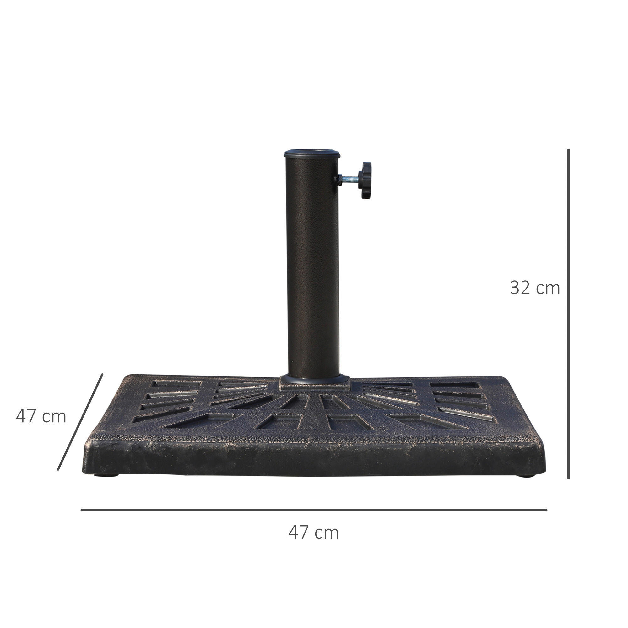 Outsunny Sonnenschirmständer Sonnenschirmständer - bronze (47,00/47,00/32,00cm) - Outsunny