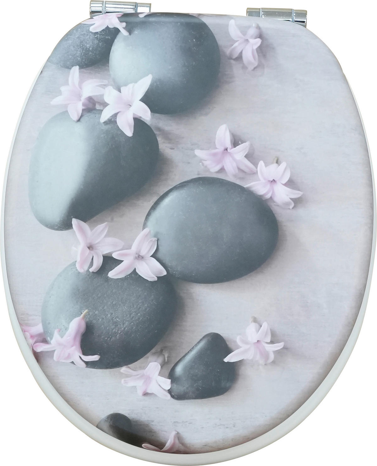 WC-Sitz rosa grau MDF B/H/T: ca. 45,8x5,7x37,6 cm WC-Sitz_Spa_Flower MDF FSC - rosa/grau (45,80/5,70/37,60cm)