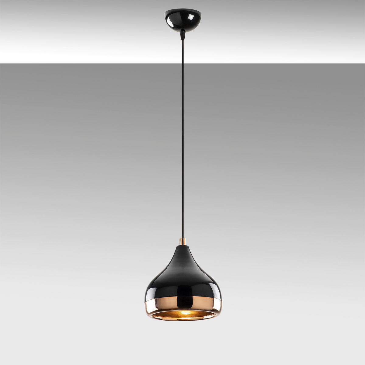 Opviq Pendelleuchte Yildo schwarz Kupfer Eisen B/H/T/L/D: ca. 17x112x17x17x17 cm E27 1 Brennstellen Yildo - schwarz/Kupfer (17,00/17,00/112,00cm) - Opviq