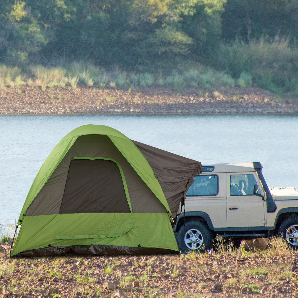 Outsunny Campingzelt grün Kunststoff B/H/L: ca. 300x230x300 cm Campingzelt - grün (300,00/300,00/230,00cm) - Outsunny
