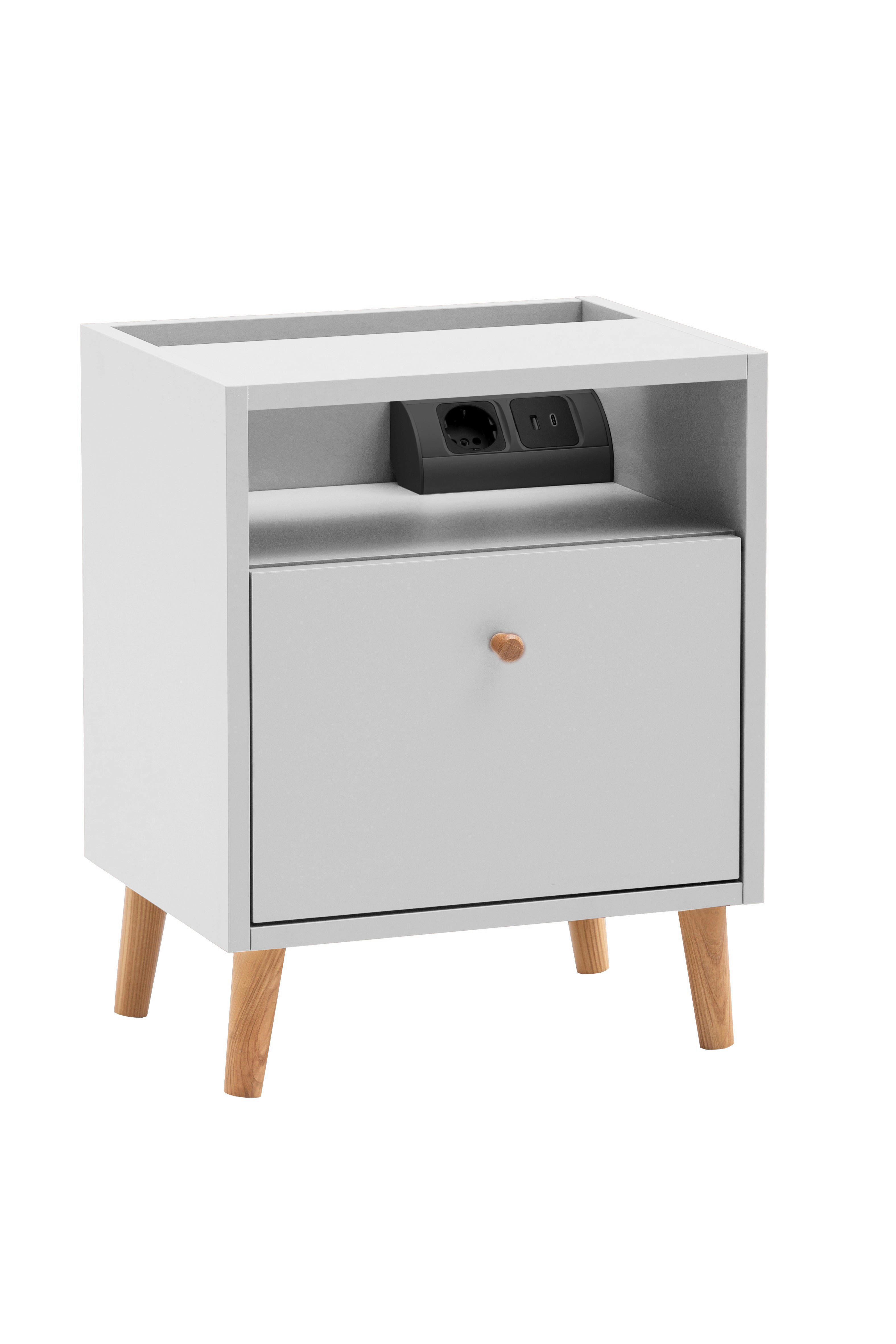 Nachtkonsole Bjarne weiß B/H/T: ca. 40,2x50,1x32,7 cm Bjarne - weiß (40,20/50,10/32,70cm) - Schildmeyer