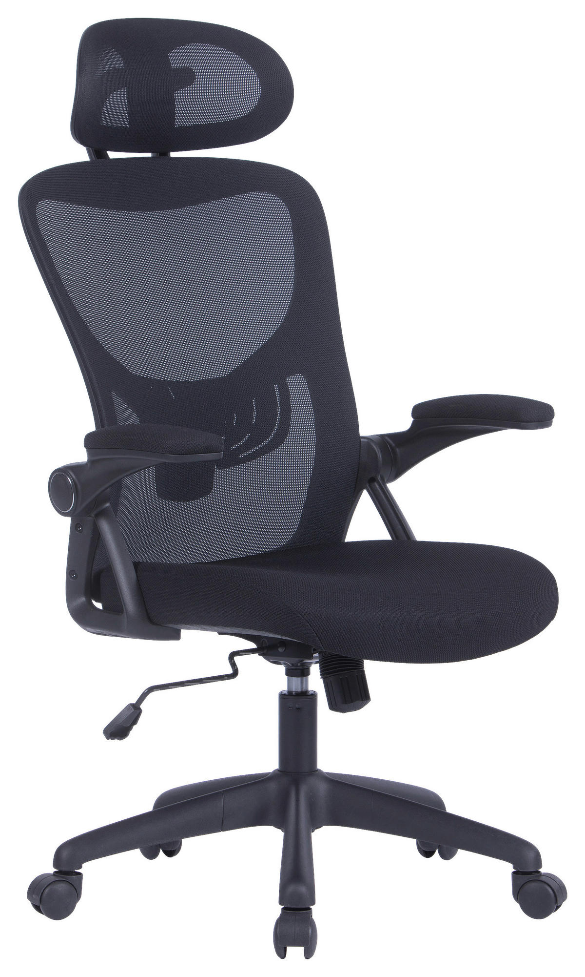 Chefsessel FLEX schwarz schwarz schwarz Webstoff Netzstoff Kunststoff FLEX - schwarz - byLIVING