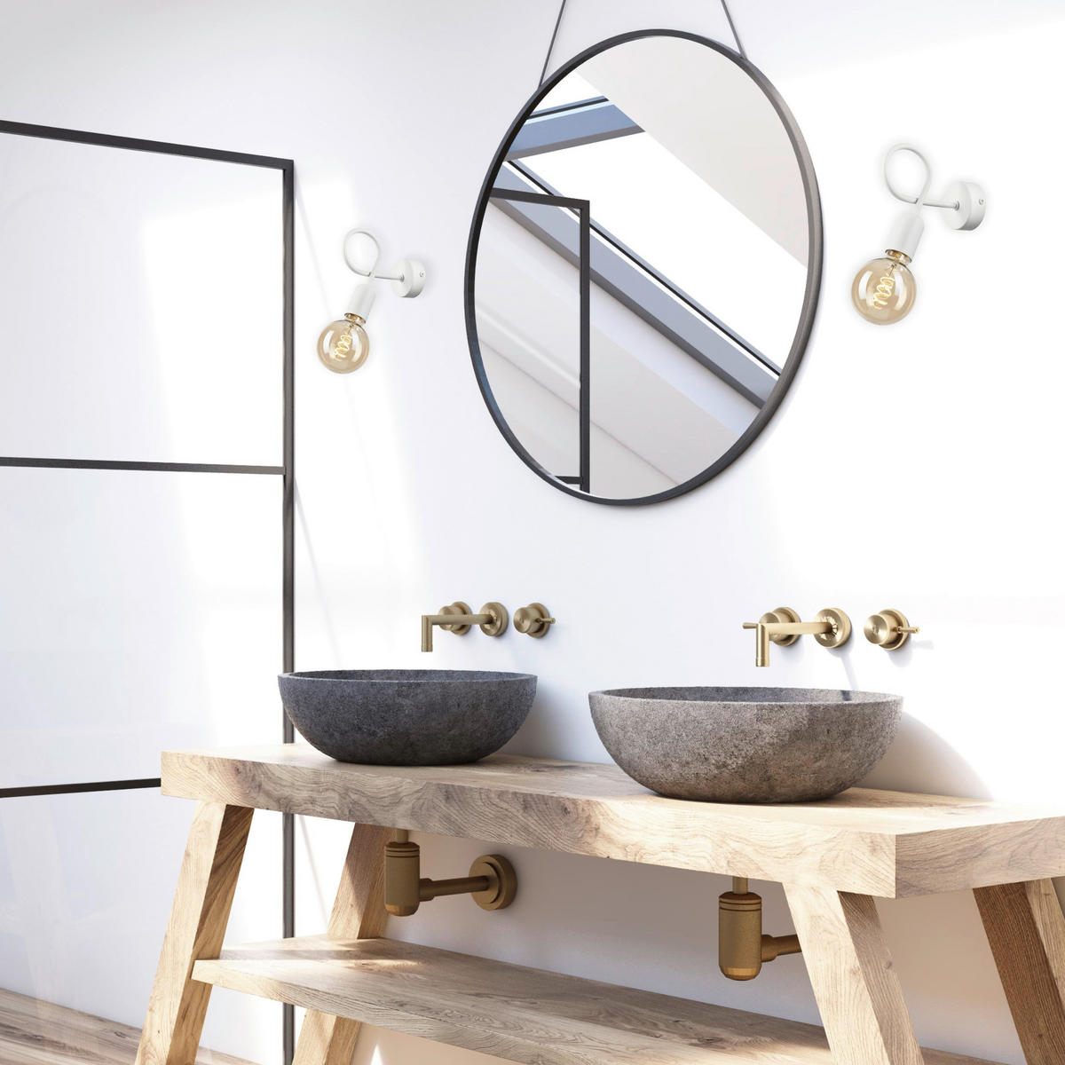 Lamkur Wandleuchte weiß Stahl B/H/L: ca. 8x18x16 cm E27 1 Brennstellen Lizzy - weiß (16,00/8,00/18,00cm) - Lamkur