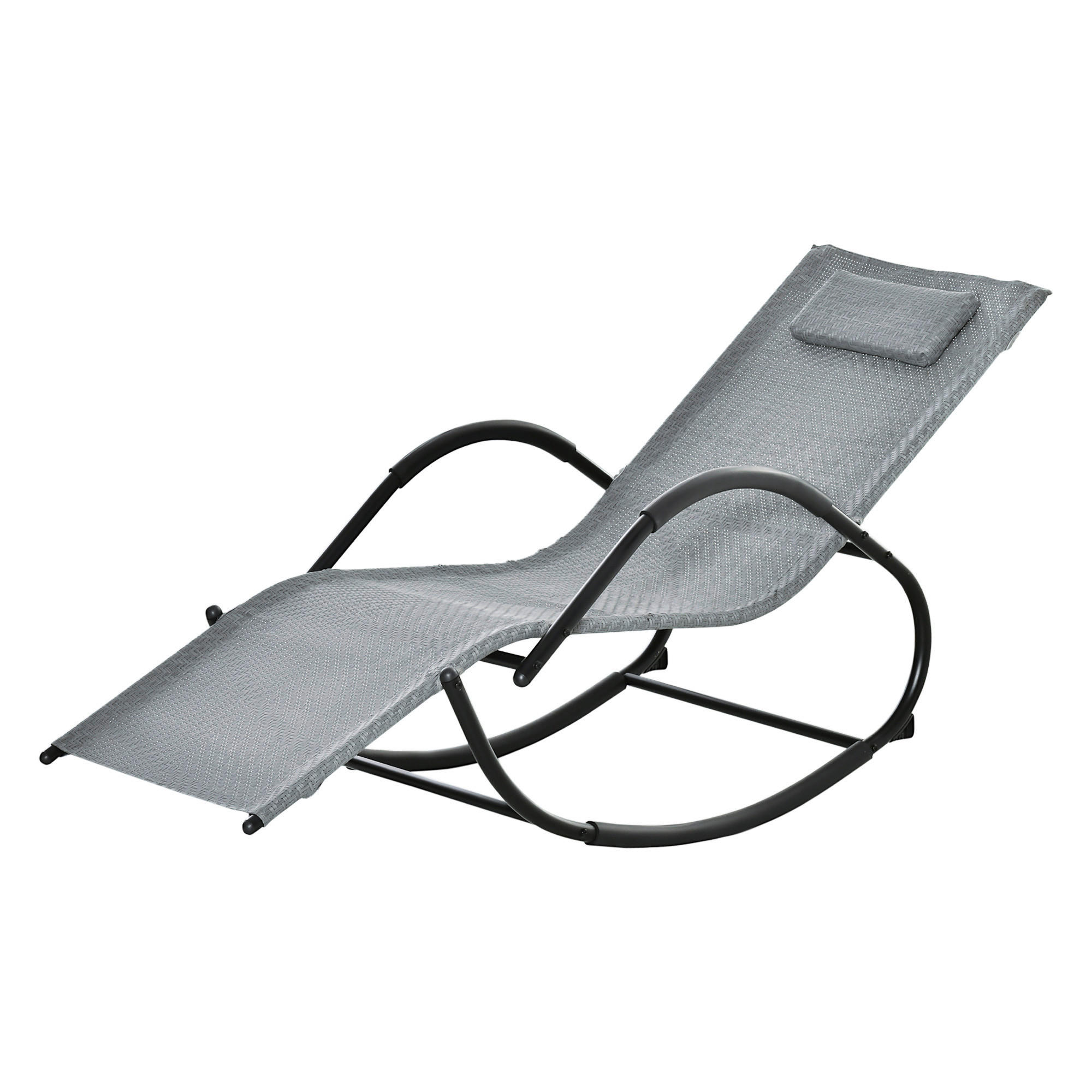 Outsunny Schaukelstuhl grau Metall B/H/L: ca. 160x79x61 cm Schaukelstuhl - grau (61,00/160,00/79,00cm) - Outsunny
