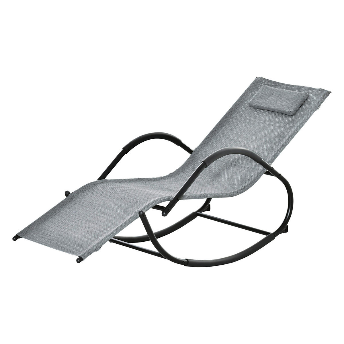 Outsunny Schaukelstuhl grau Metall B/H/L: ca. 160x79x61 cm Schaukelstuhl - grau (61,00/160,00/79,00cm) - Outsunny
