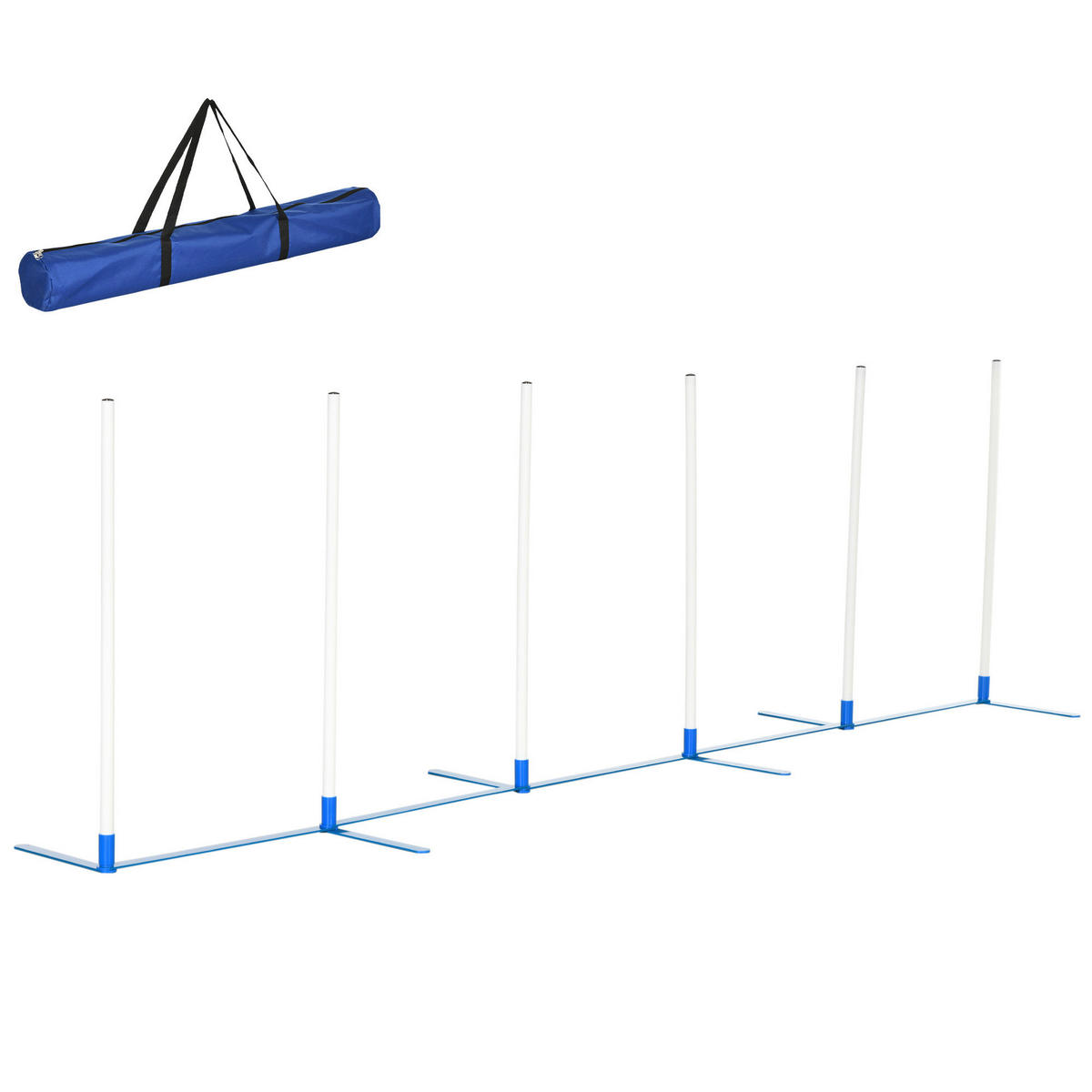 PawHut Hunde-Agility-Set blau Kunststoff B/H/L: ca. 60x94x305 cm Hunde-Agility-Set - blau/weiß (305,00/60,00/94,00cm) - PawHut