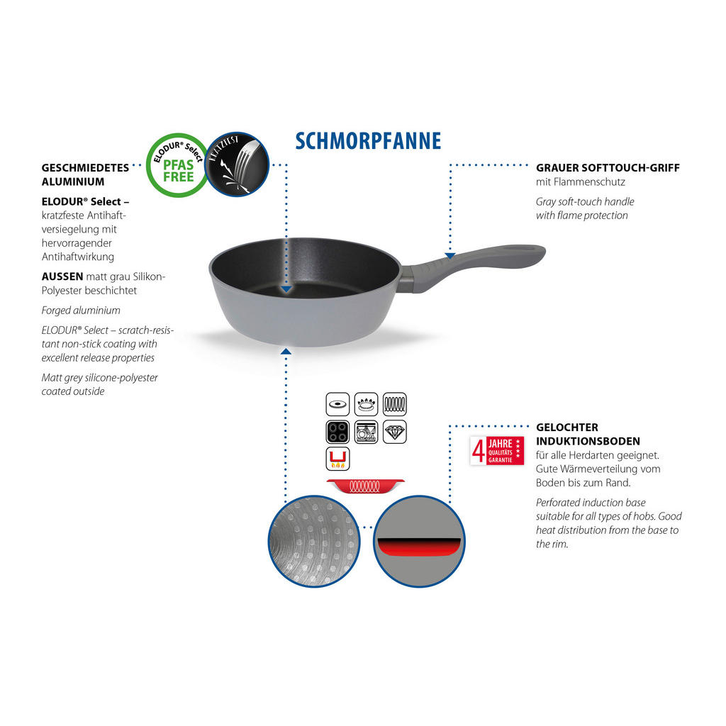 Thumbnail - ELO Pfanne grau Aluguss D: ca. 24 cm