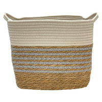 POCOline Korb grau Baumwolle B/H/L: ca. 27x29x35 cm Korb_Lotte_M - weiß/natur (35,00/27,00/29,00cm) - POCOline