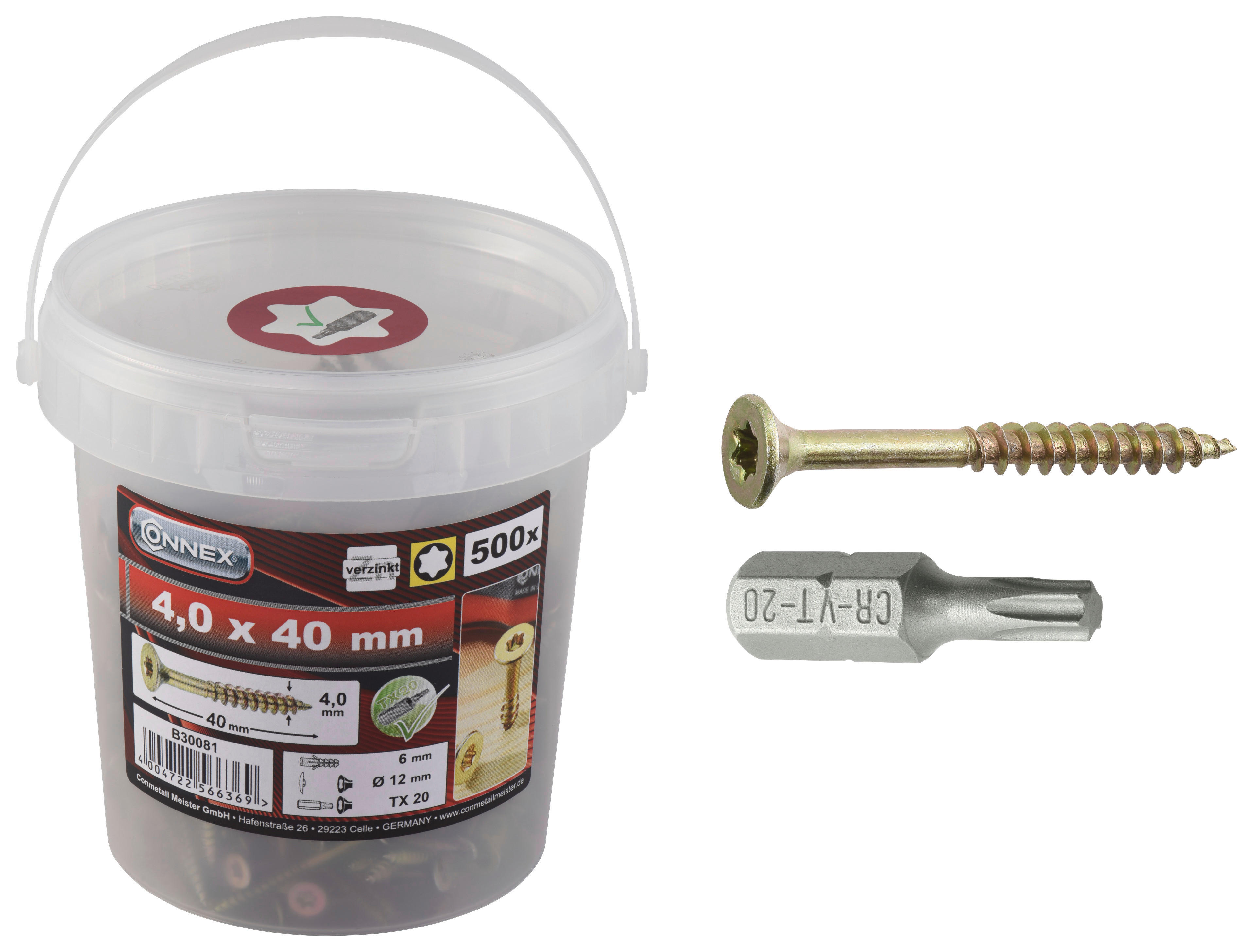 CONNEX Universalschraube TX 500 tlg. Universalschraube_TX_4,0x40 - CONNEX