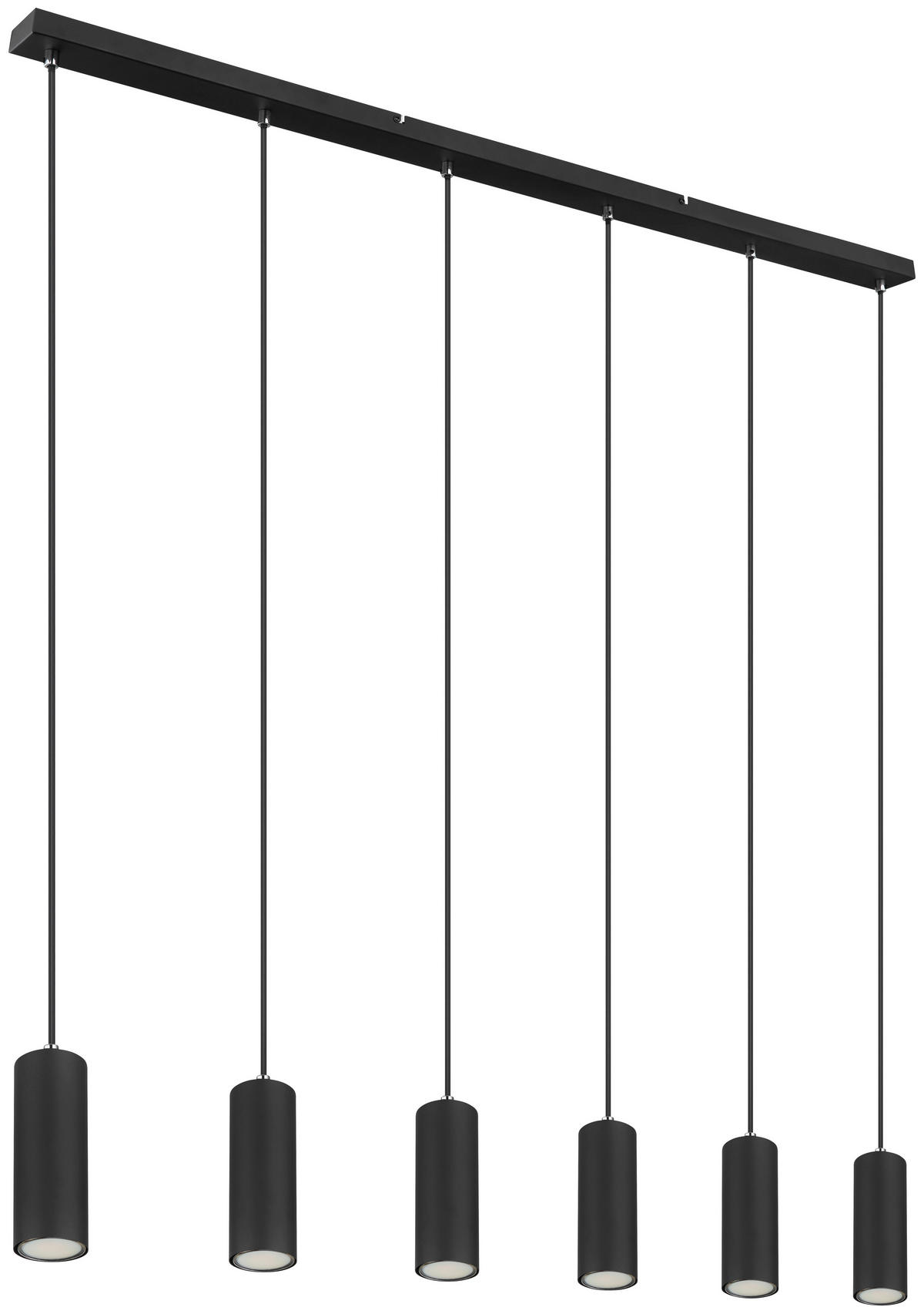 GLOBO Pendelleuchte 57911-6HB schwarz Metall B/H/L: ca. 6x120x115 cm GU10 6 Brennstellen Pendelleuchte Robby - schwarz (115,00/6,00/120,00cm) - GLOBO