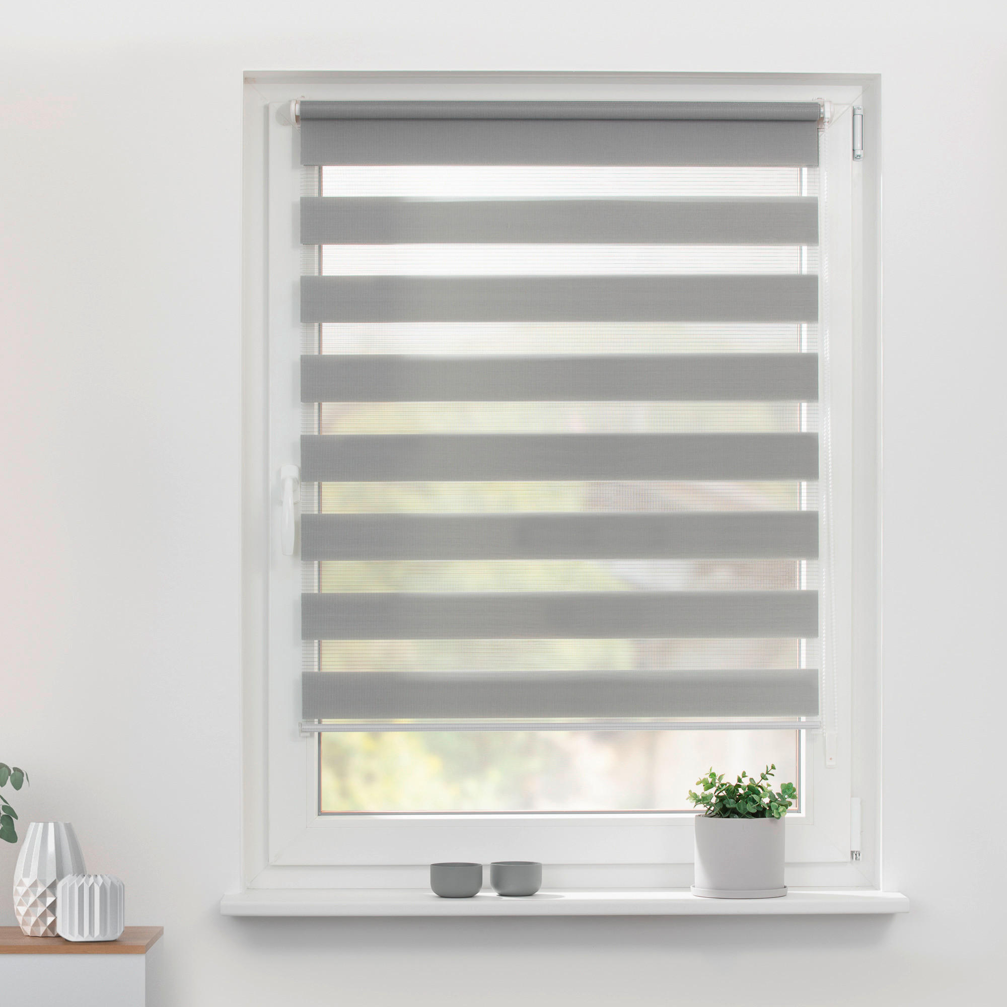 Doppelrollo Duo grau B/T: ca. 45x150 cm Duo - grau (45,00/150,00cm) - LICHTBLICK