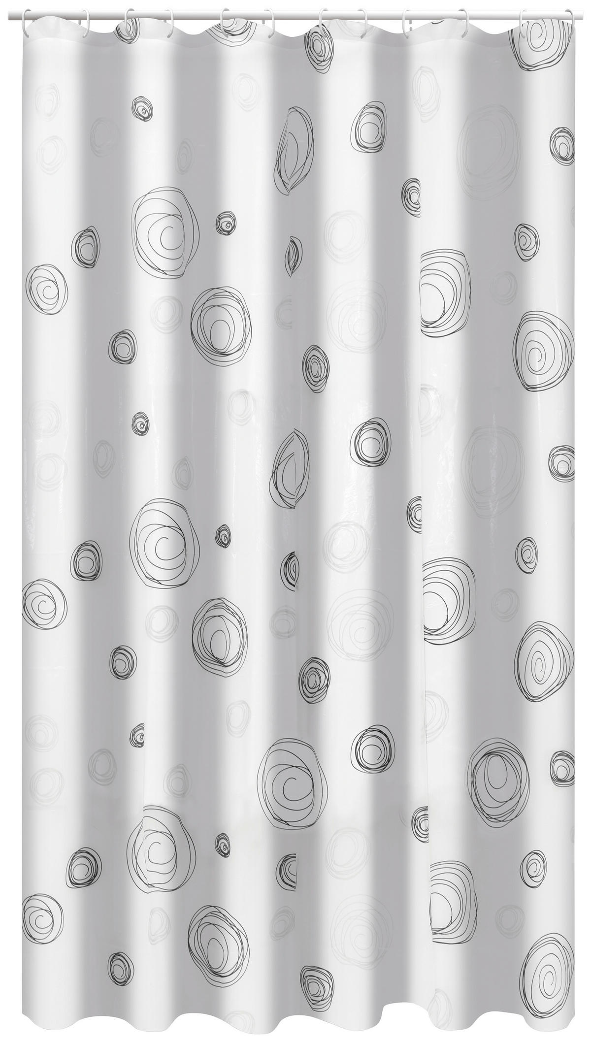Duschvorhang weiß grau Kunststoff B/L: ca. 180x200 cm Duschvorhang_Celina_II - weiß/grau (180,00/200,00cm) - Acus