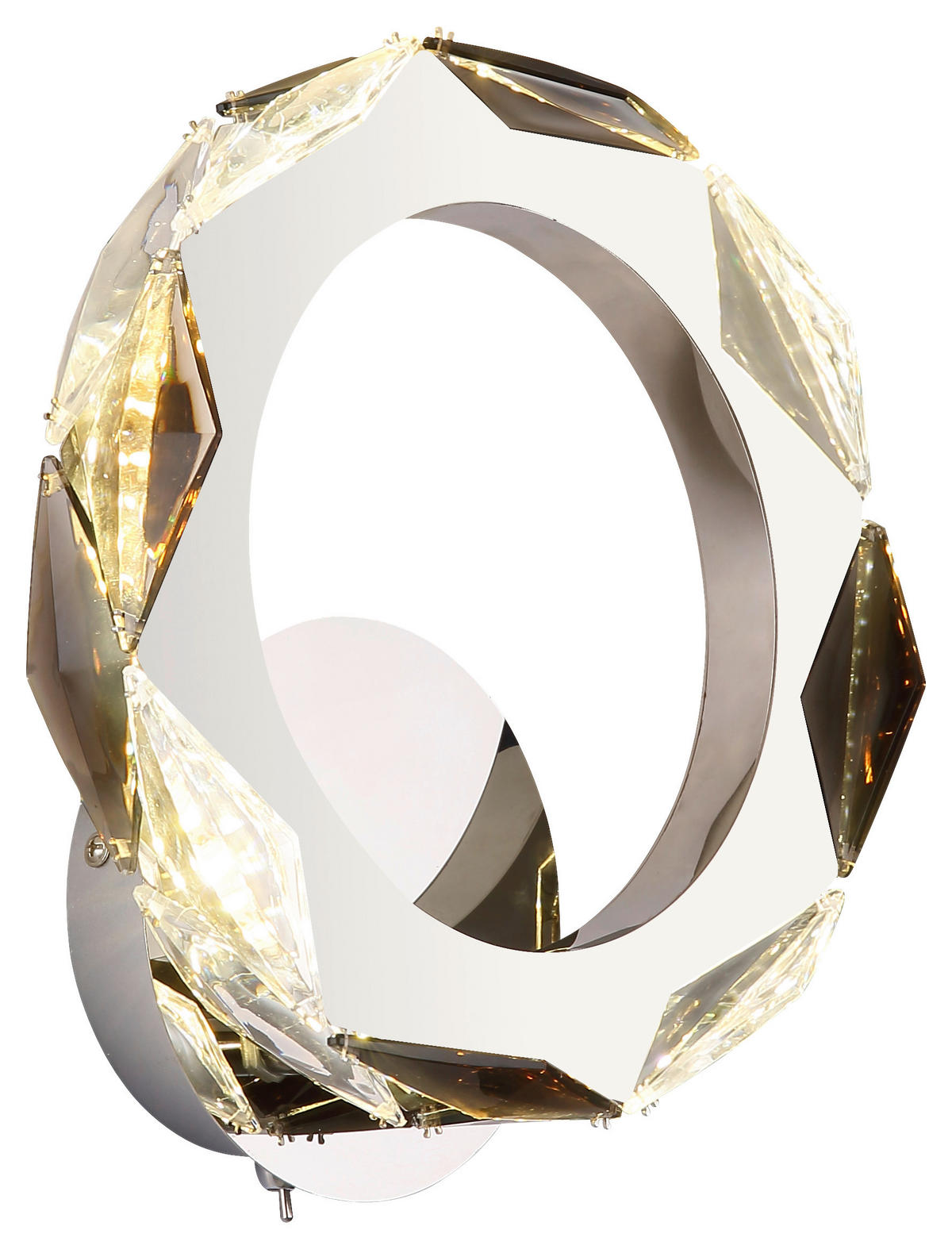 GLOBO LED-Wandleuchte transparent Chrom Rauch Acryl Metall B/H: ca. 24x25,5 cm KARILION - Rauch/Chrom (24,00/25,50cm) - GLOBO