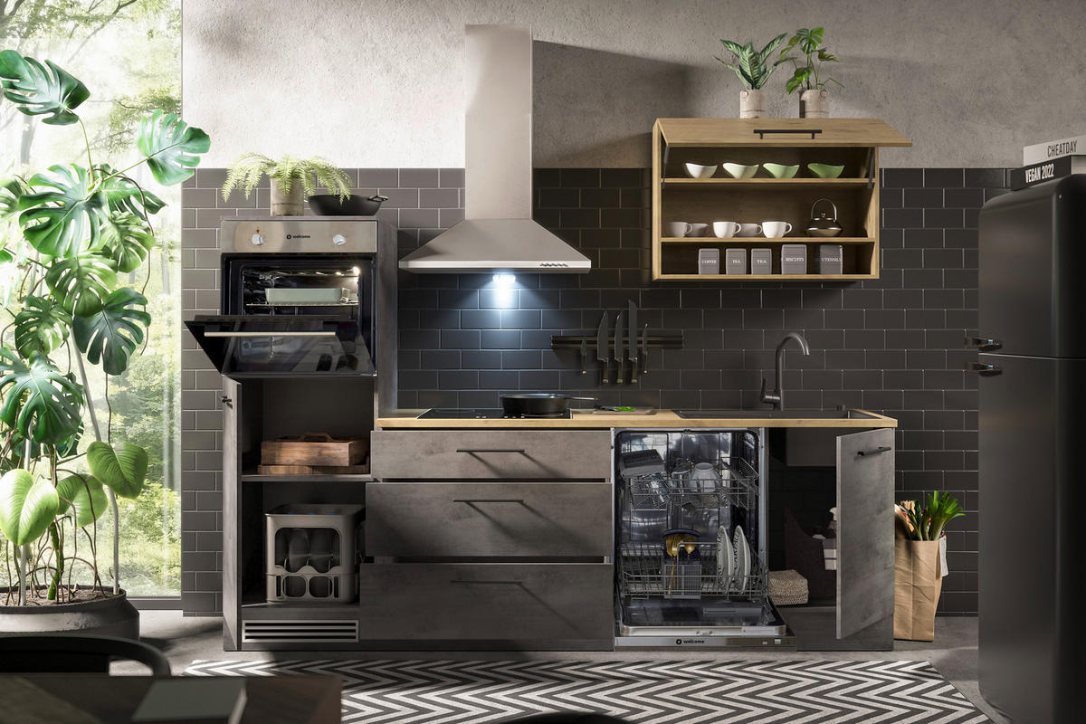 Bega Küchenblock Style B/T: ca. 260x60 cm Style - schwarz (260,00/60,00cm) - Bega