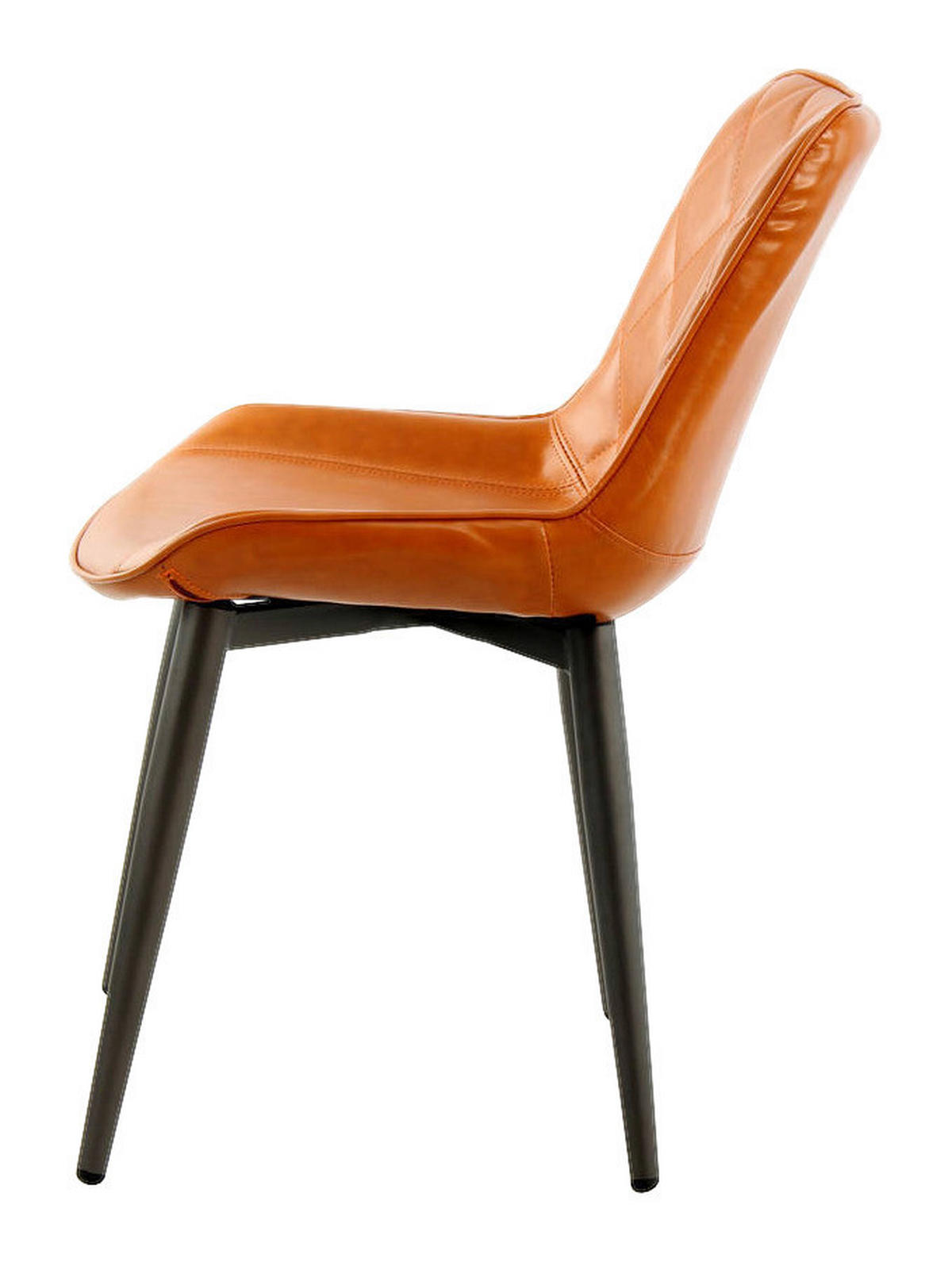 Stuhl Cecil 100 2er orange Kunstleder B/H/T: ca. 51x80x57 cm Cecil 100 2er - orange/schwarz (51,00/80,00/57,00cm) - 360 Living