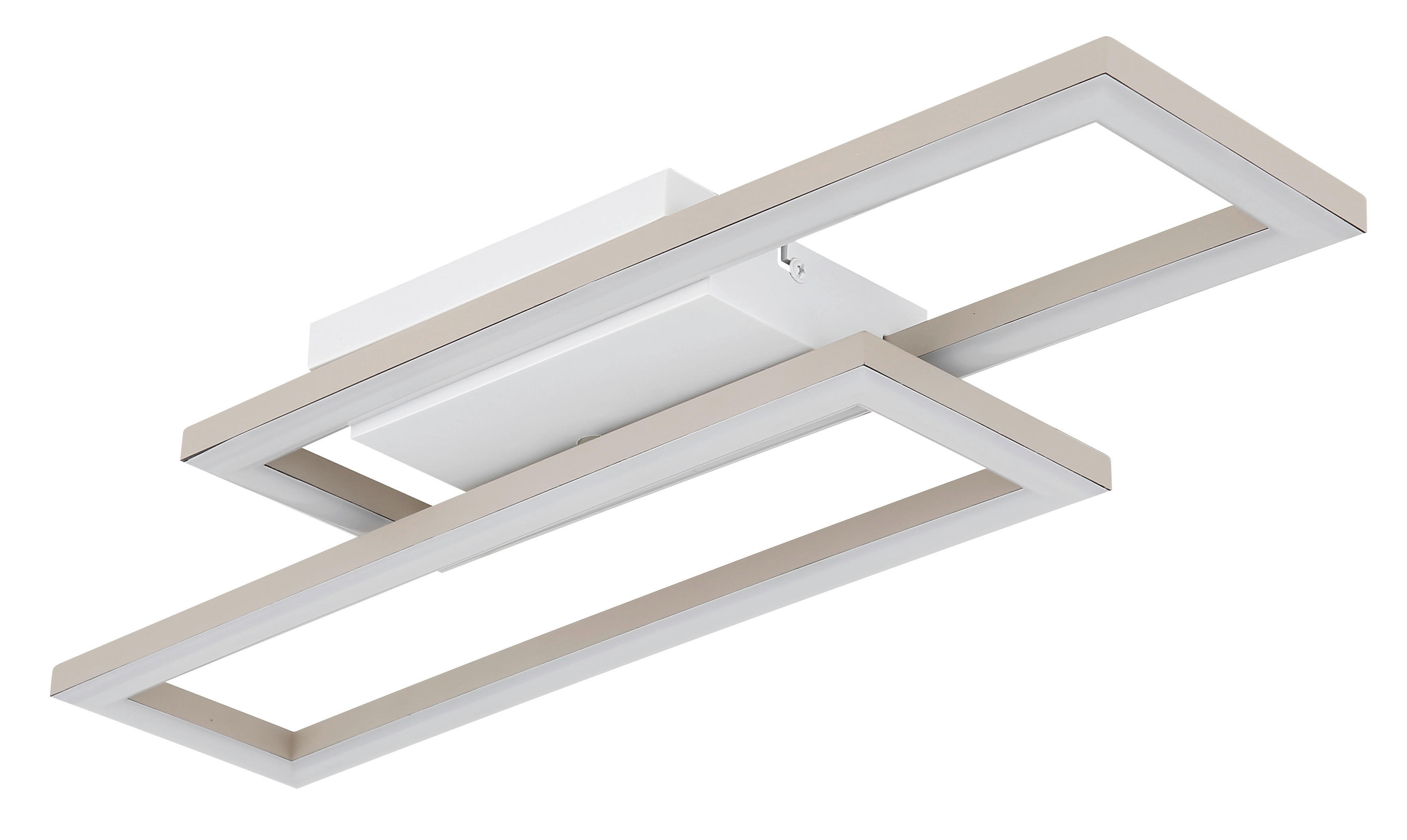 GLOBO Deckenleuchte sand Opal weiß Kunststoff B/H/L: ca. 15,5x5,5x55 cm 1 Brennstellen Wilton - sand/weiß (55,00/15,50/5,50cm) - GLOBO