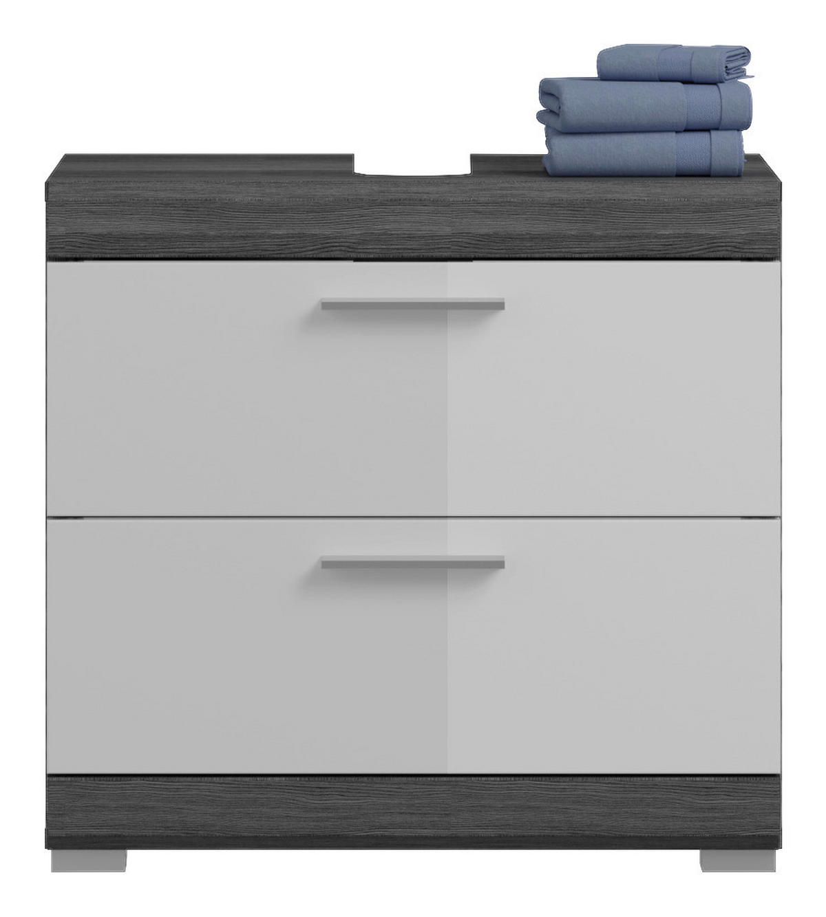 Waschbeckenunterschrank Scout Rauchsilber Nachbildung weiß Hochglanz B/H/T: ca. 60x56x34 cm Scout - weiß (60,00/56,00/34,00cm) - xonox.home