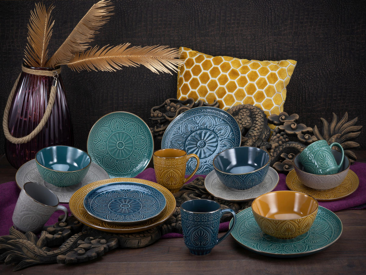 CreaTable Kombiservice Samarkand multicolor Steinzeug 16 tlg. Samarkand - multicolor - CreaTable