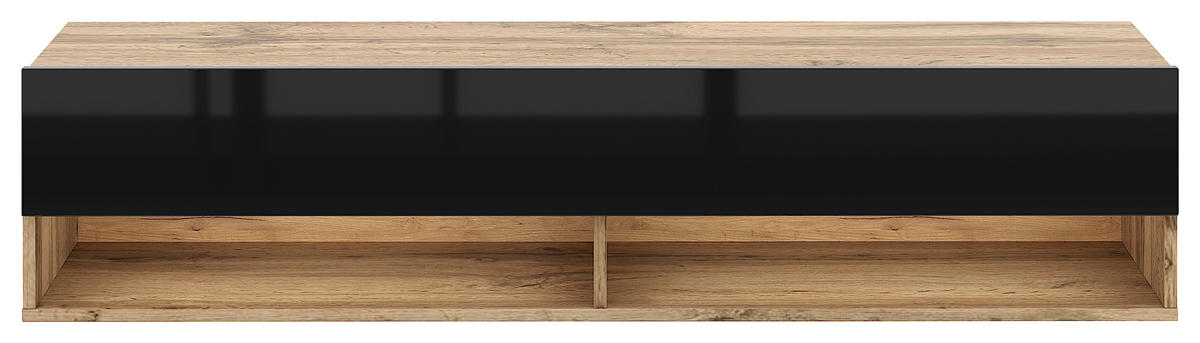 TV-Lowboard TV LOWBOARD DERBY 140 Eiche Wotan Nachbildung schwarz glänzend B/H/T: ca. 140x32,5x31,5 cm TV LOWBOARD DERBY 140 - Eiche/schwarz (140,00/32,50/31,50cm) - WIPMEB