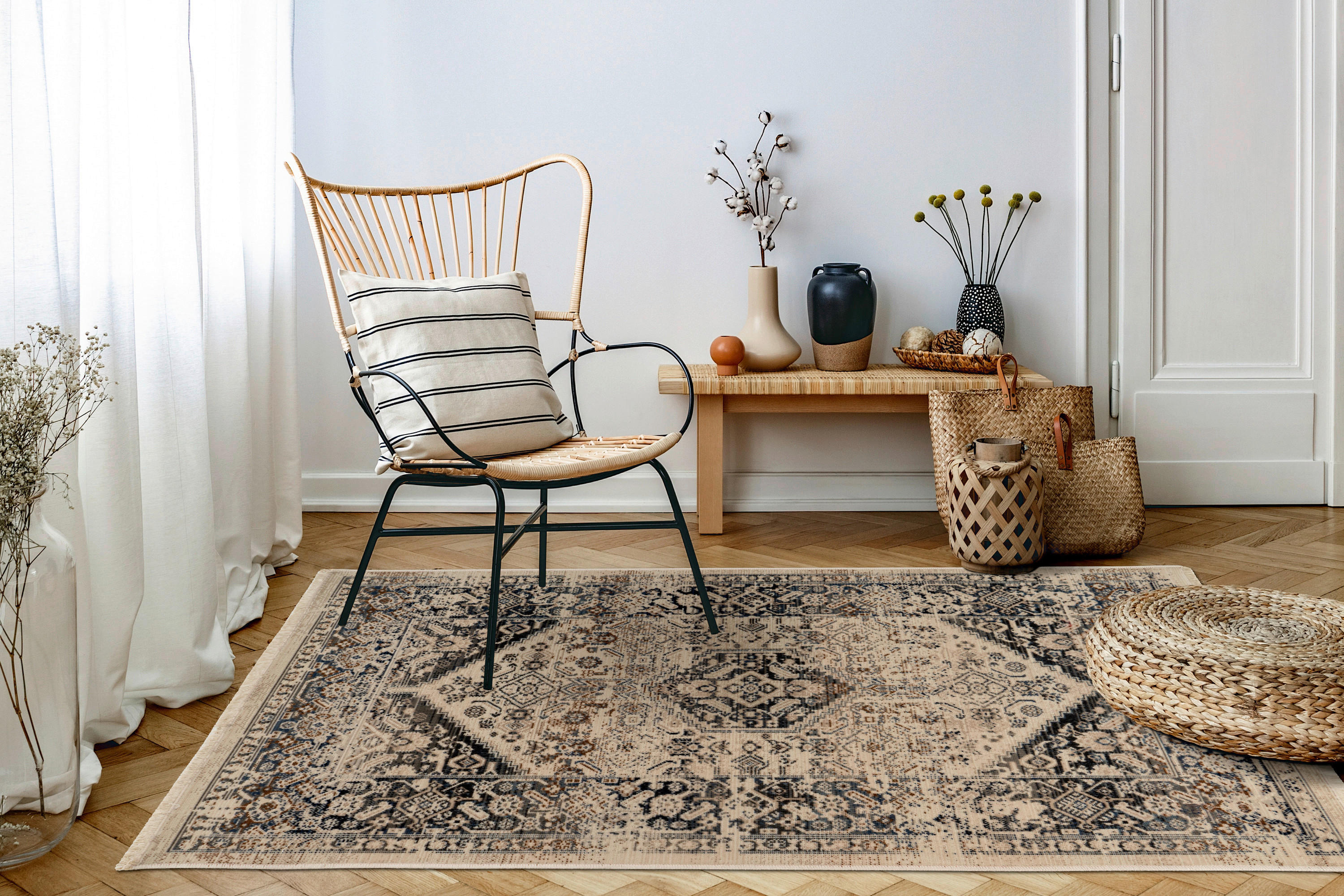 360Living Teppich Charu blau B/L: ca. 160x230 cm Charu - blau (160,00/230,00cm) - 360Living