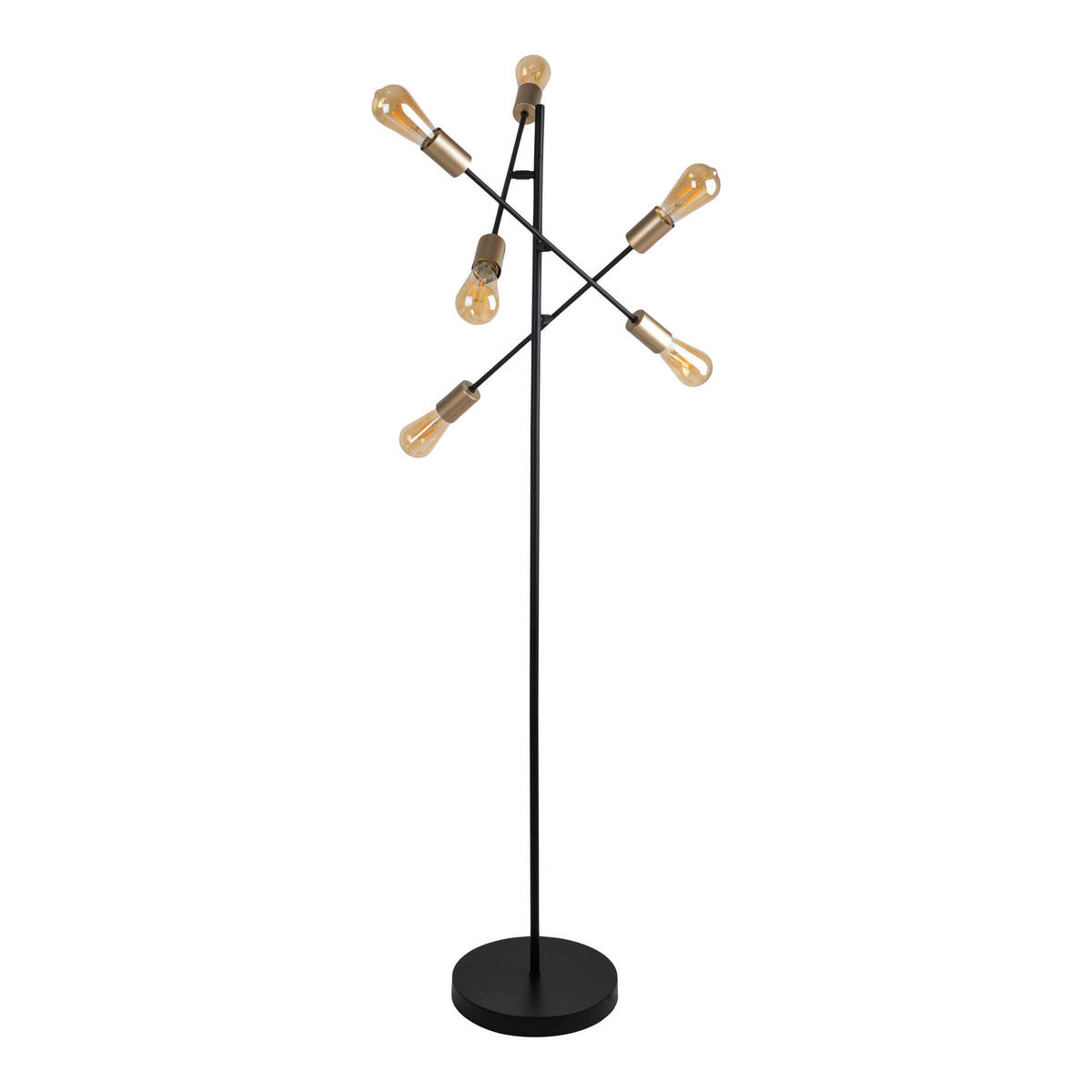 Näve Leuchten Stehleuchte schwarz Metall B/H/T/D: ca. 49x150x49x49 cm E27 6 Brennstellen MODO - schwarz (49,00/150,00/49,00cm) - Näve Leuchten