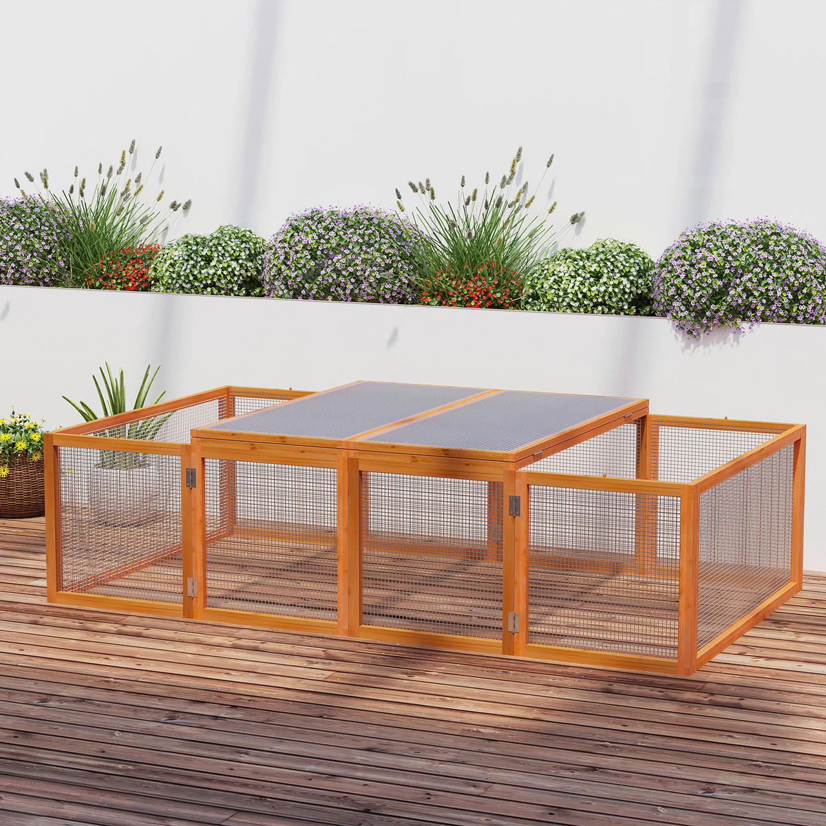 PawHut Gehege natur Polypropylen B/H/L: ca. 100x181x48 cm Freigehege - natur (48,00/100,00/181,00cm) - PawHut