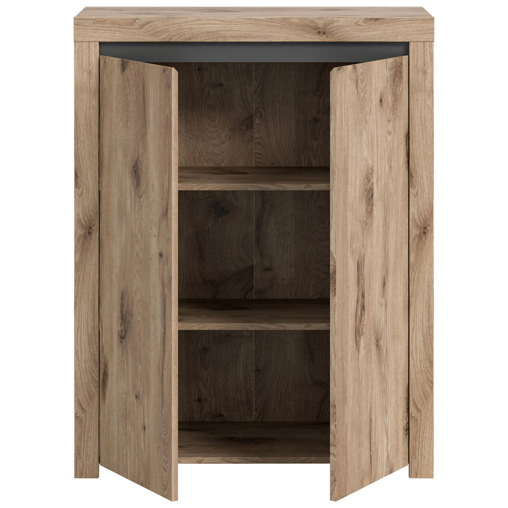 Thumbnail - Kommode Woody Nox Oak Nachbildung anthrazit B/H/T: ca. 81x105x37 cm