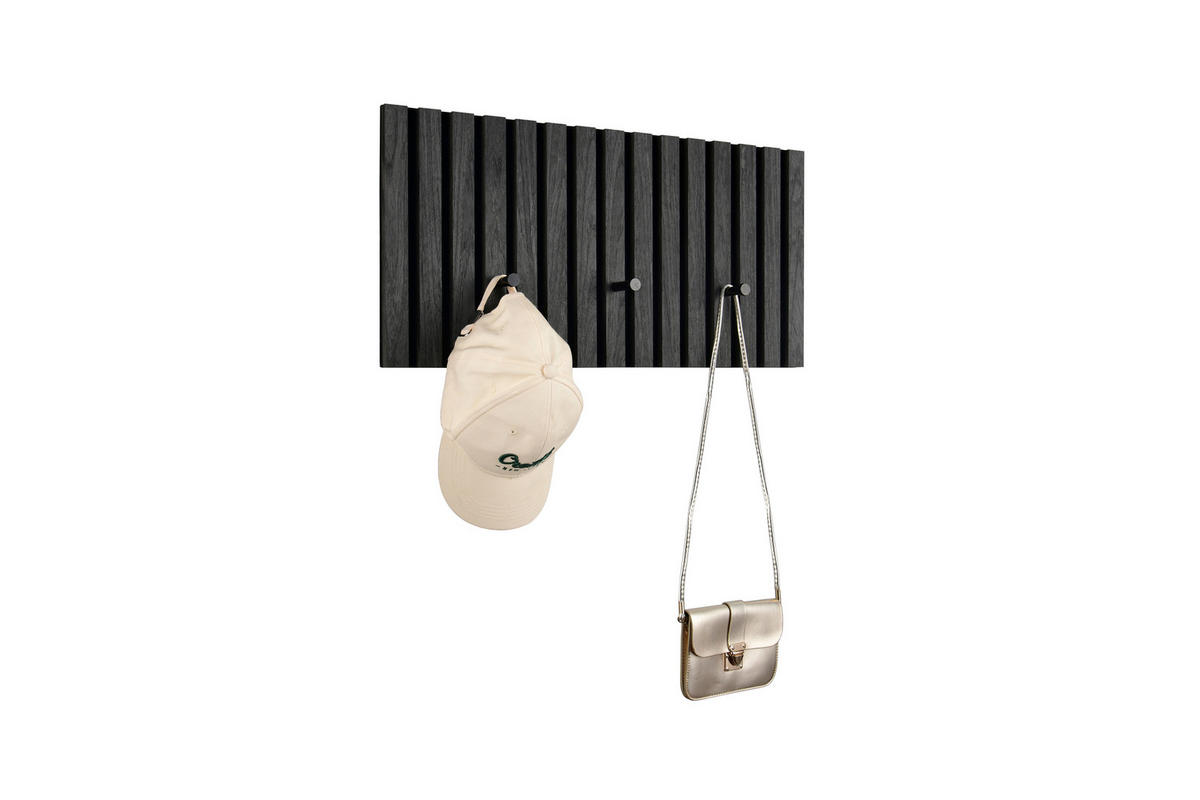 Wandgarderobe Grace schwarz B/H/T: ca. 60x30x7 cm Grace - schwarz (60,00/30,00/7,00cm)