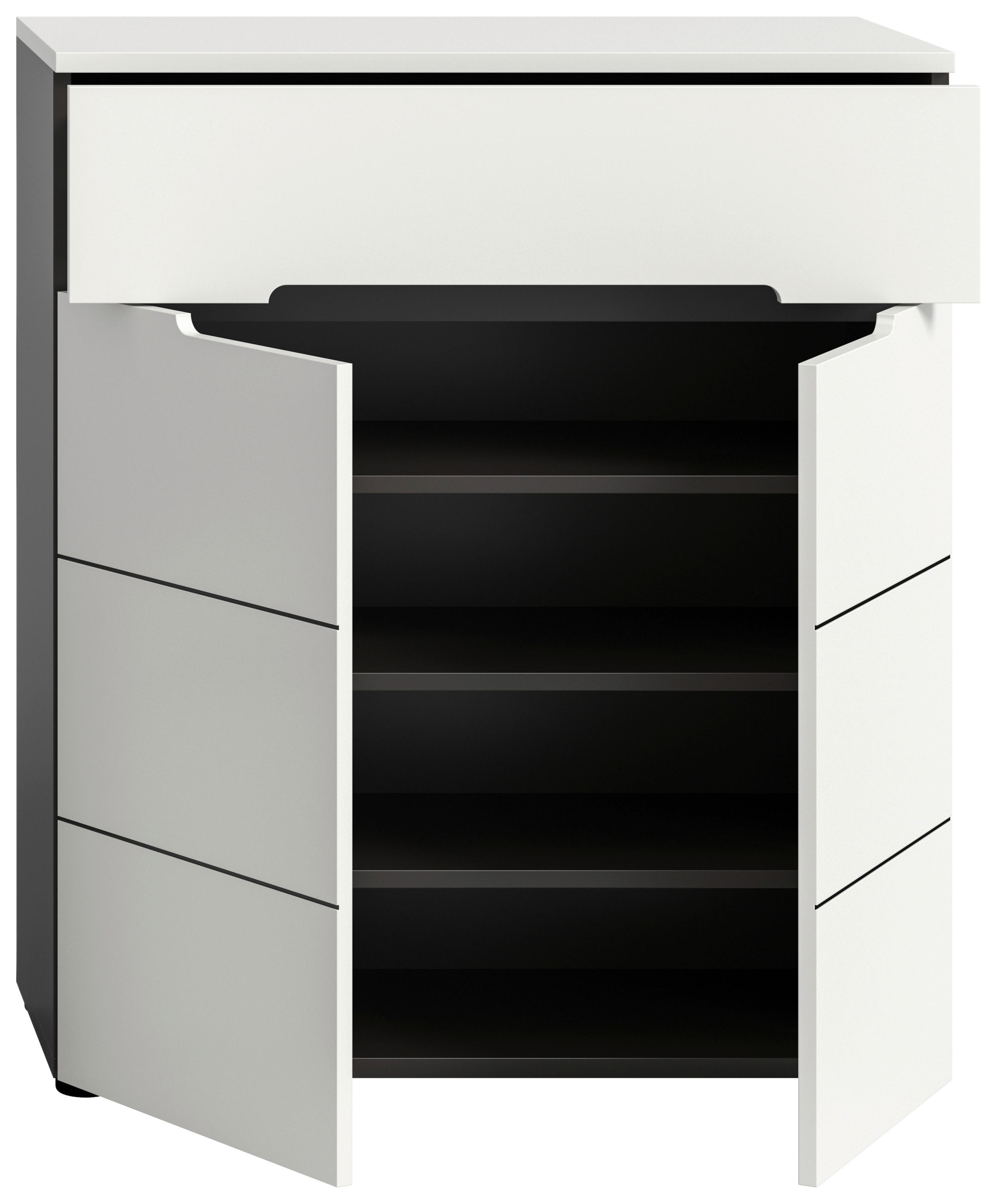 Thumbnail - Schuhkommode Canu basaltgrau Nachbildung weiß B/H/T: ca. 80x94x37 cm