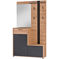 Garderobe Borneo Eiche Artisan Nachbildung anthrazit B/H/T: ca. 112x197x35 cm Borneo - Eiche/anthrazit (112,00/197,00/35,00cm)