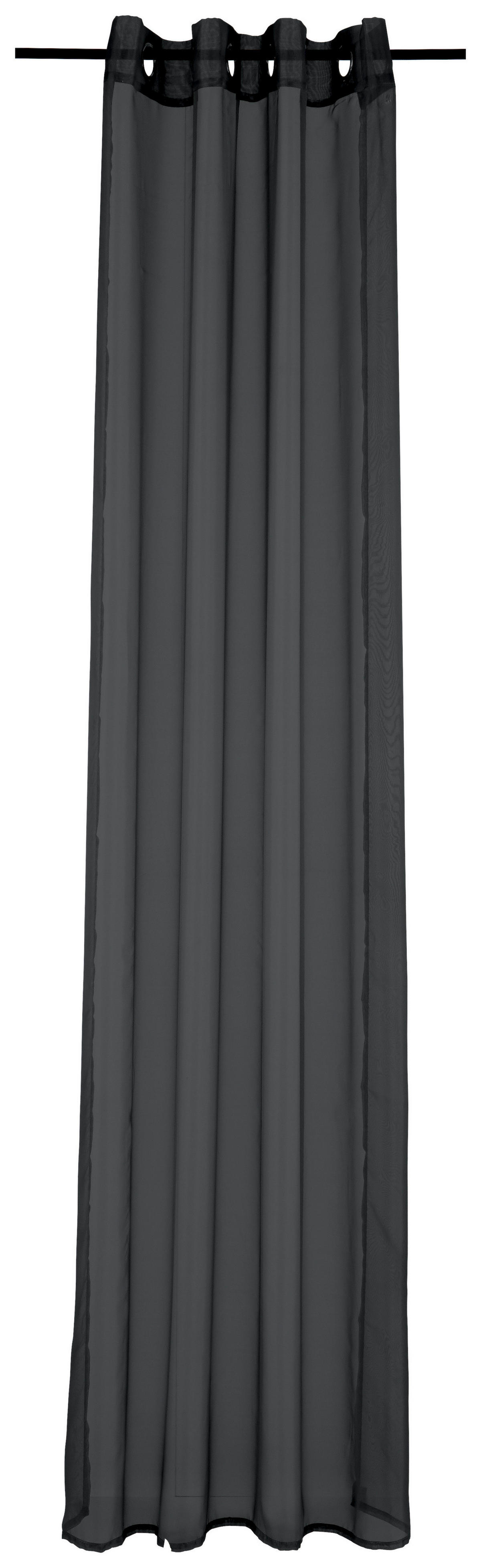 Ösenvorhang Micha schwarz B/L: ca. 135x235 cm Micha - schwarz (135,00/235,00cm) - POCOline