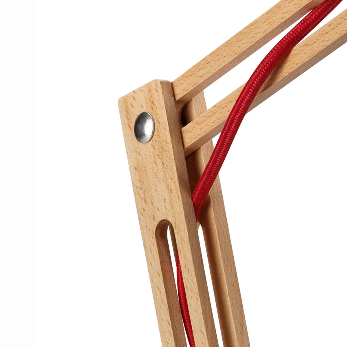 Lamkur Tischleuchte MARCELLO 34591 natur Stahl Holz H/L: ca. 44x31 cm E27 1 Brennstellen Marcello - natur (31,00cm) - Lamkur