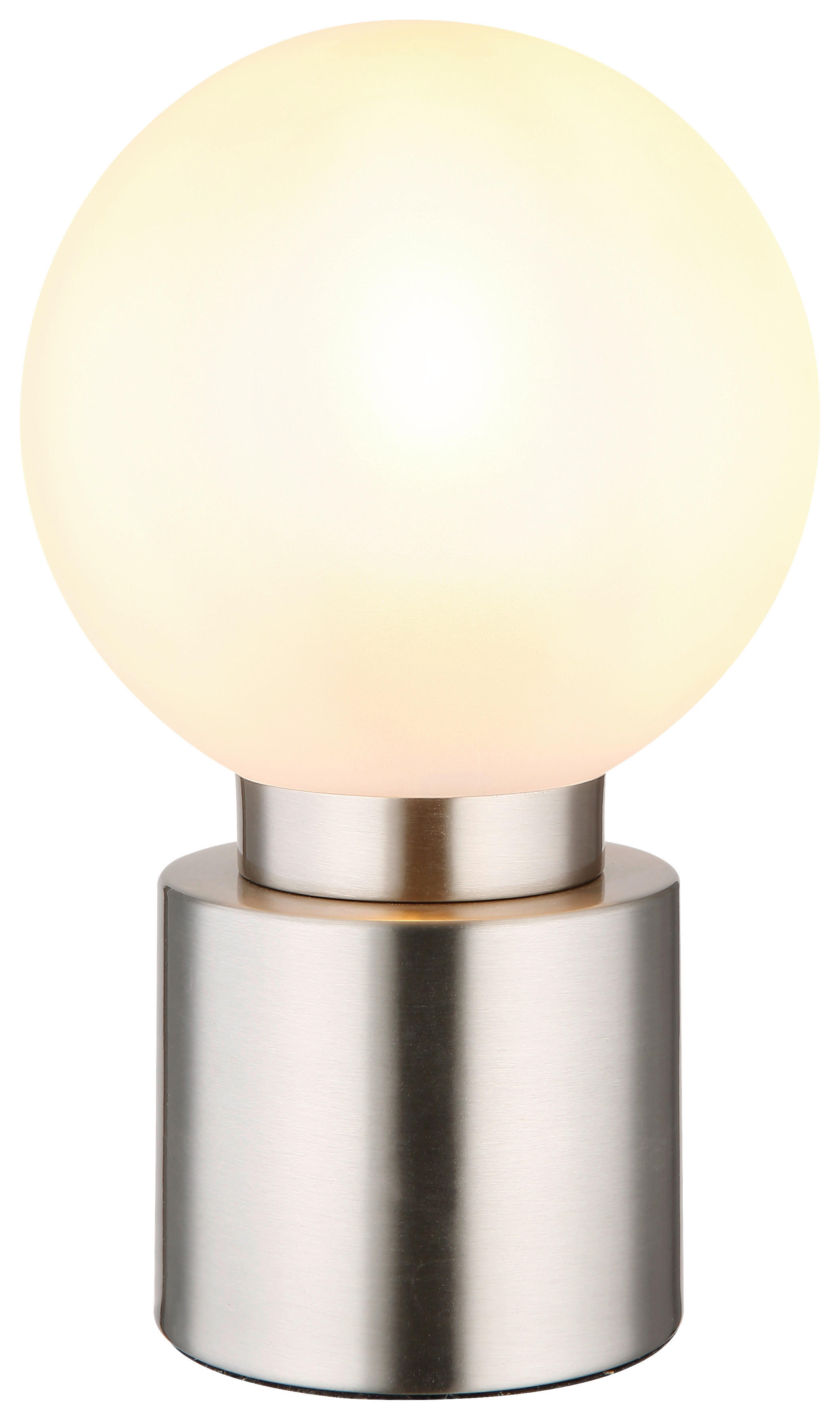 GLOBO Tischleuchte nickel matt Glas Metall H/D: ca. 24,5x15 cm E14 1 Brennstellen MARKA - nickel matt (15,00/24,50cm) - GLOBO
